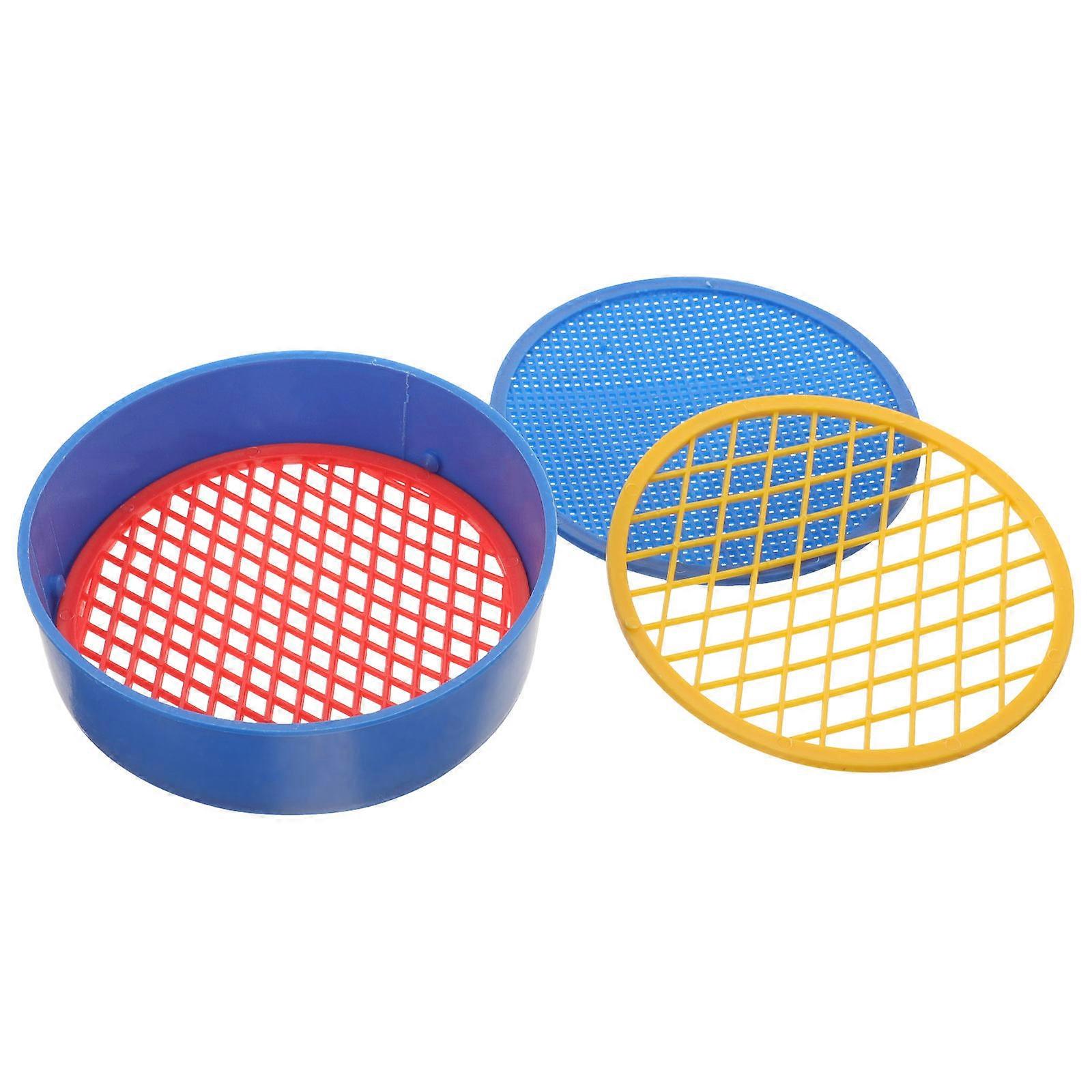 Gardening Sieve Sifter Plastic Garden Sifting Tool Outdoor Use 4.2X4.2X1.1in Filtering 3 Sets
