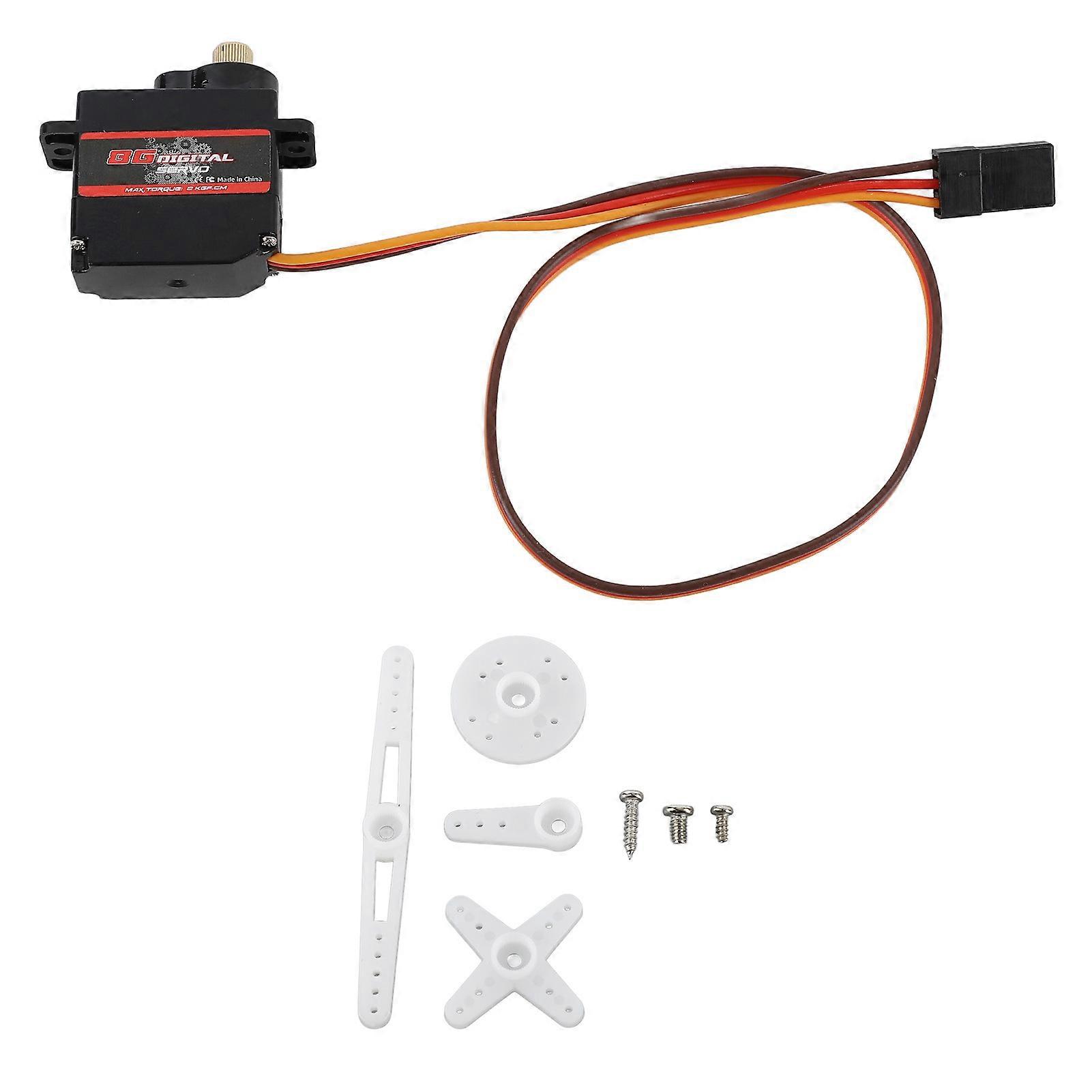 8G Digital Servo High Torsion Fast Response Precise Control Lightweight Durable Replacement RC Servo for RC Cars Boats Robots
