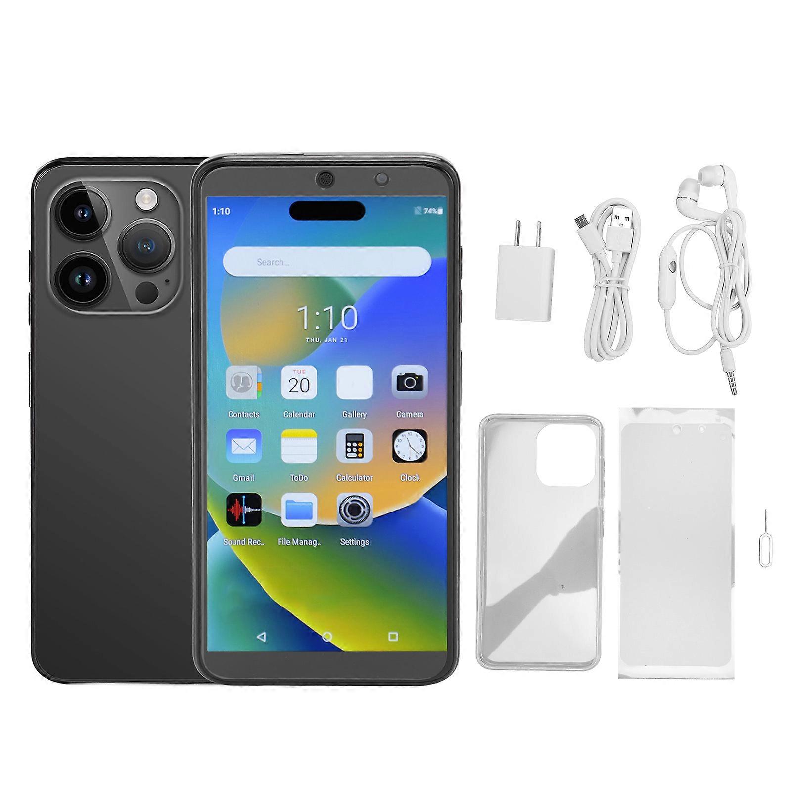 Unlocked 6.1" HD Smartphone, 6GB RAM, 128GB ROM, 16MP Camera, Face Recognition, Android 13