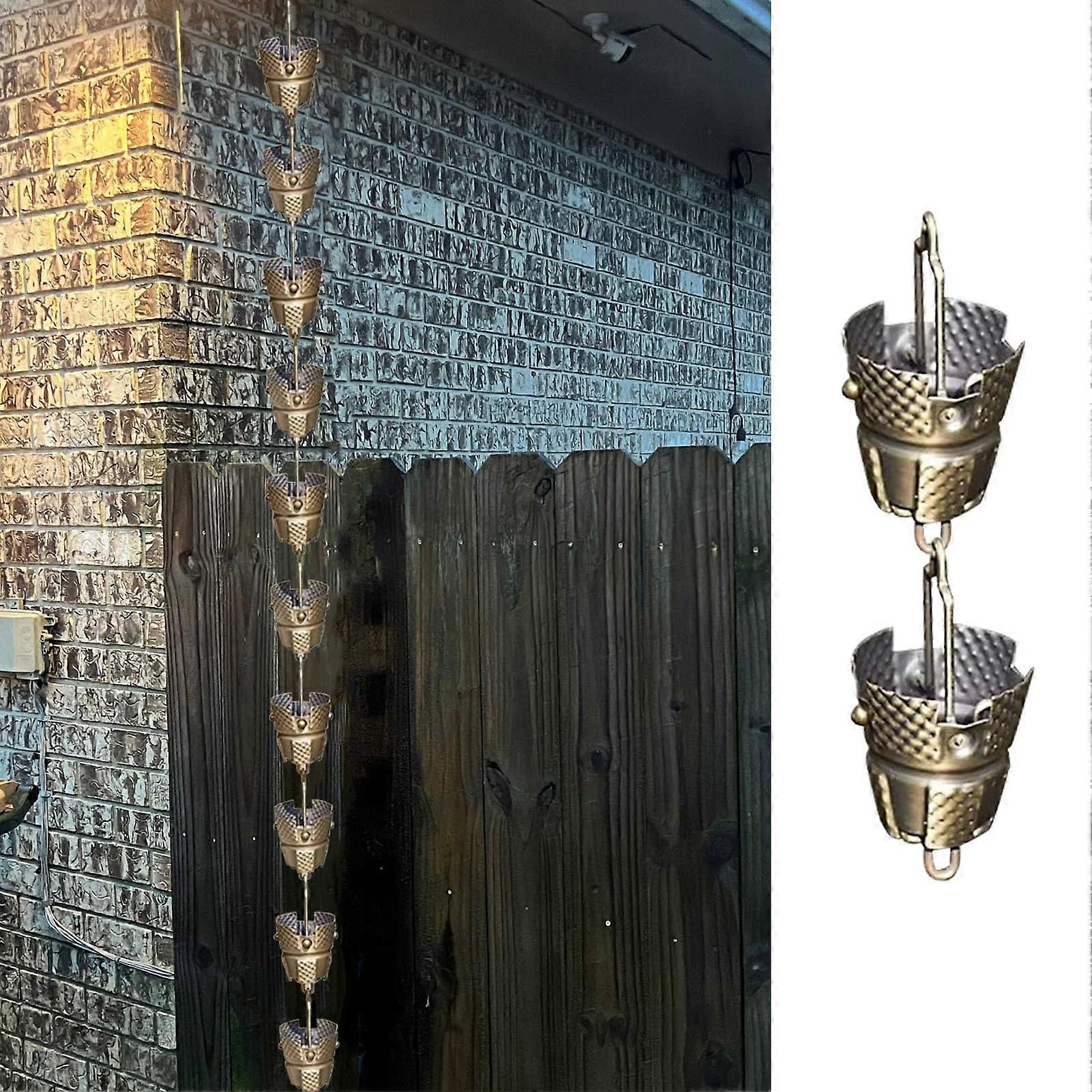 Rain Chain for Outdoor Decoration, Copper Rain Chains for Gutters (4.5m)