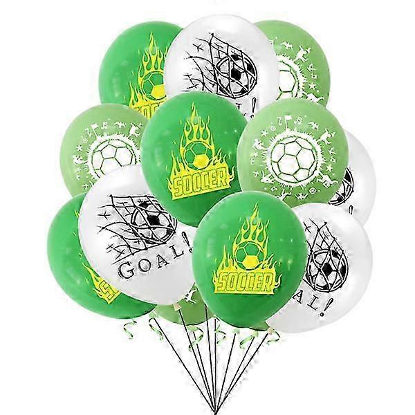 Soccer-themed balloon celebration set in green