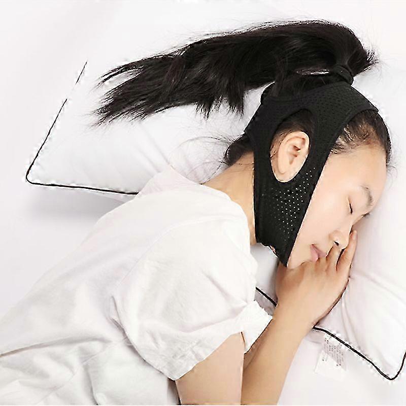 Jaw Straps For Sleeping, Strap For Correcting Mouth Breathing Black 56*21cm