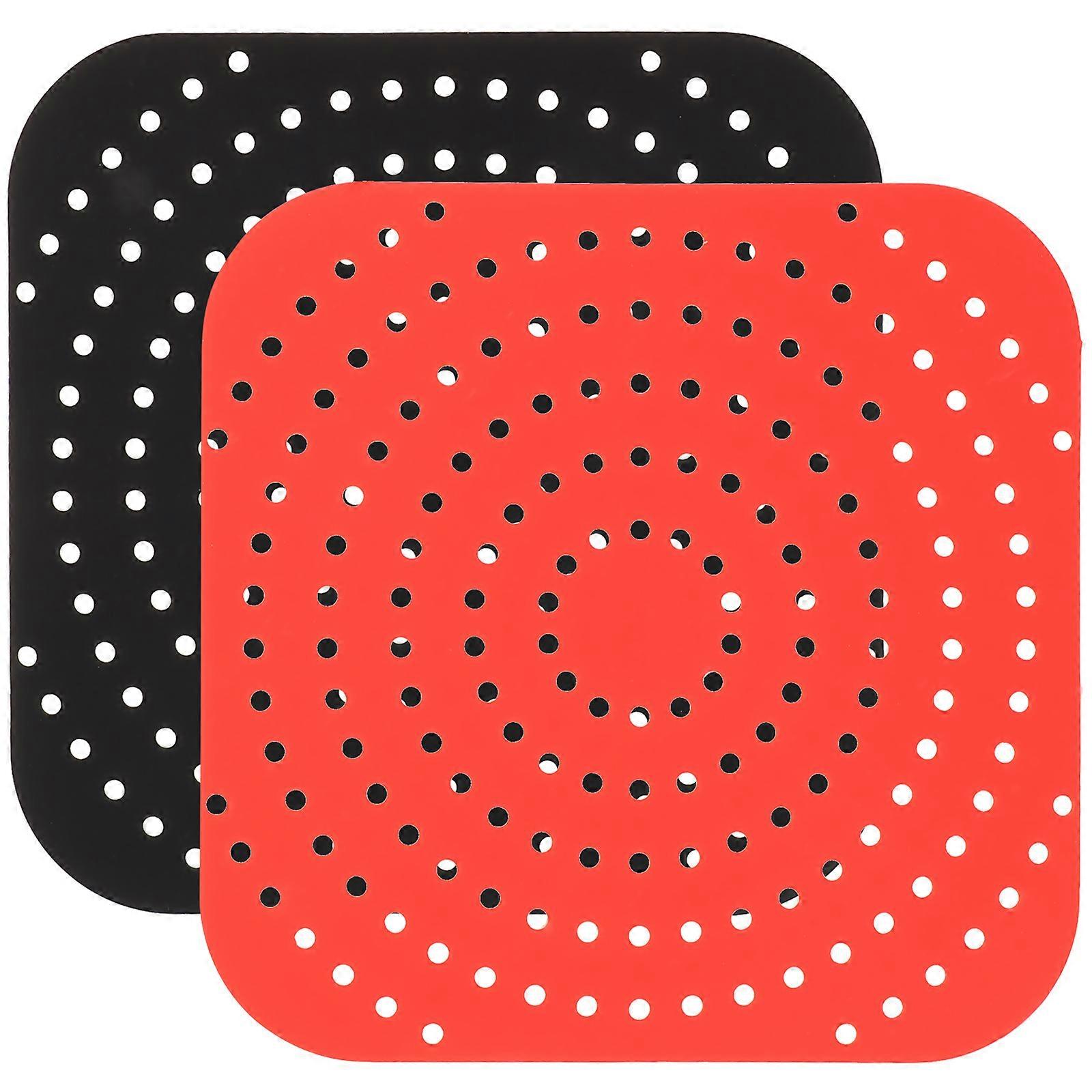 Reusable Silicone Air Fryer Mat Non Stick & Breathable Liner for Easy Cleaning, Fits Most Air Fryers Kitchen Gadget for Baking and Cooking (2pcs)
