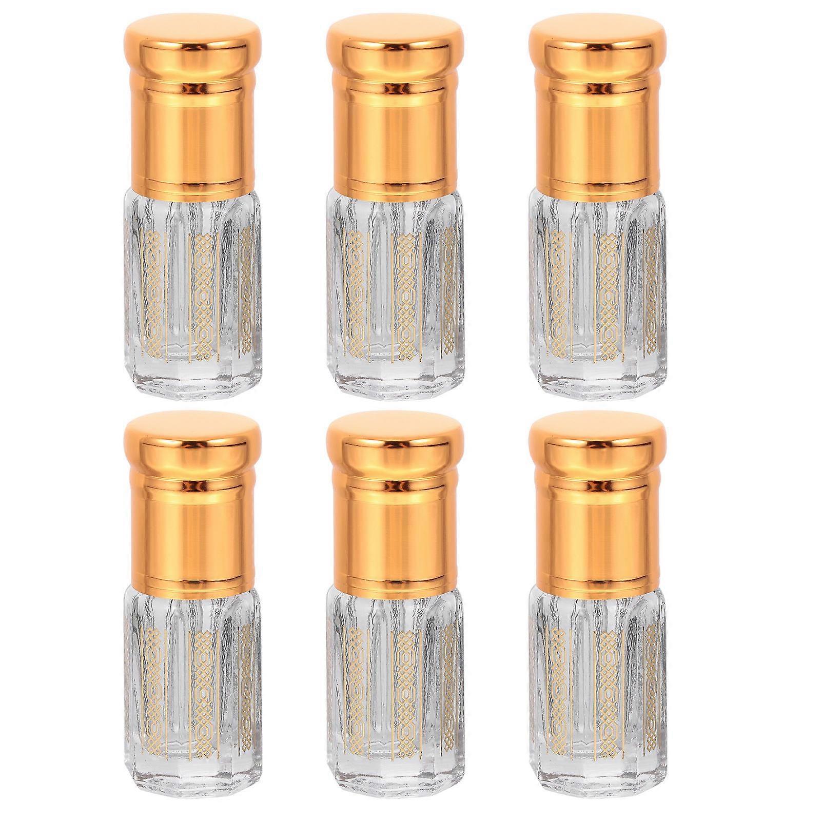 6pcs Refillable Perfume Roll Bottles for Travel, Portable Essential Oil Vials with Leak Proof Ball Design, Elegant Toiletries Storage Containers