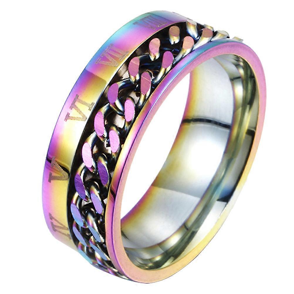Roman Numerals Ring Titanium Steel Simple Design Birthday Banquet 1Pack