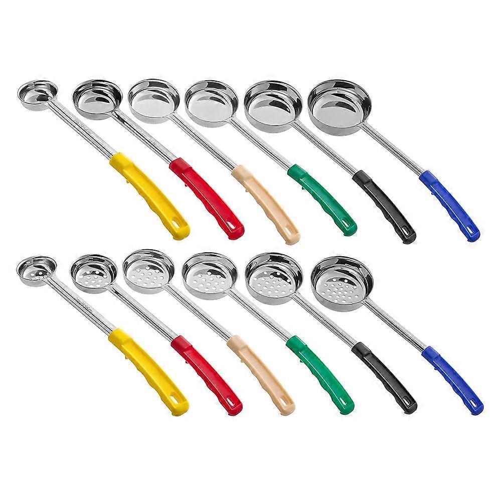 12-Piece Perforated and Solid Portion Spoons Stainless Stee Safe Kitchen Multipurpose Portion and Serving Spoons