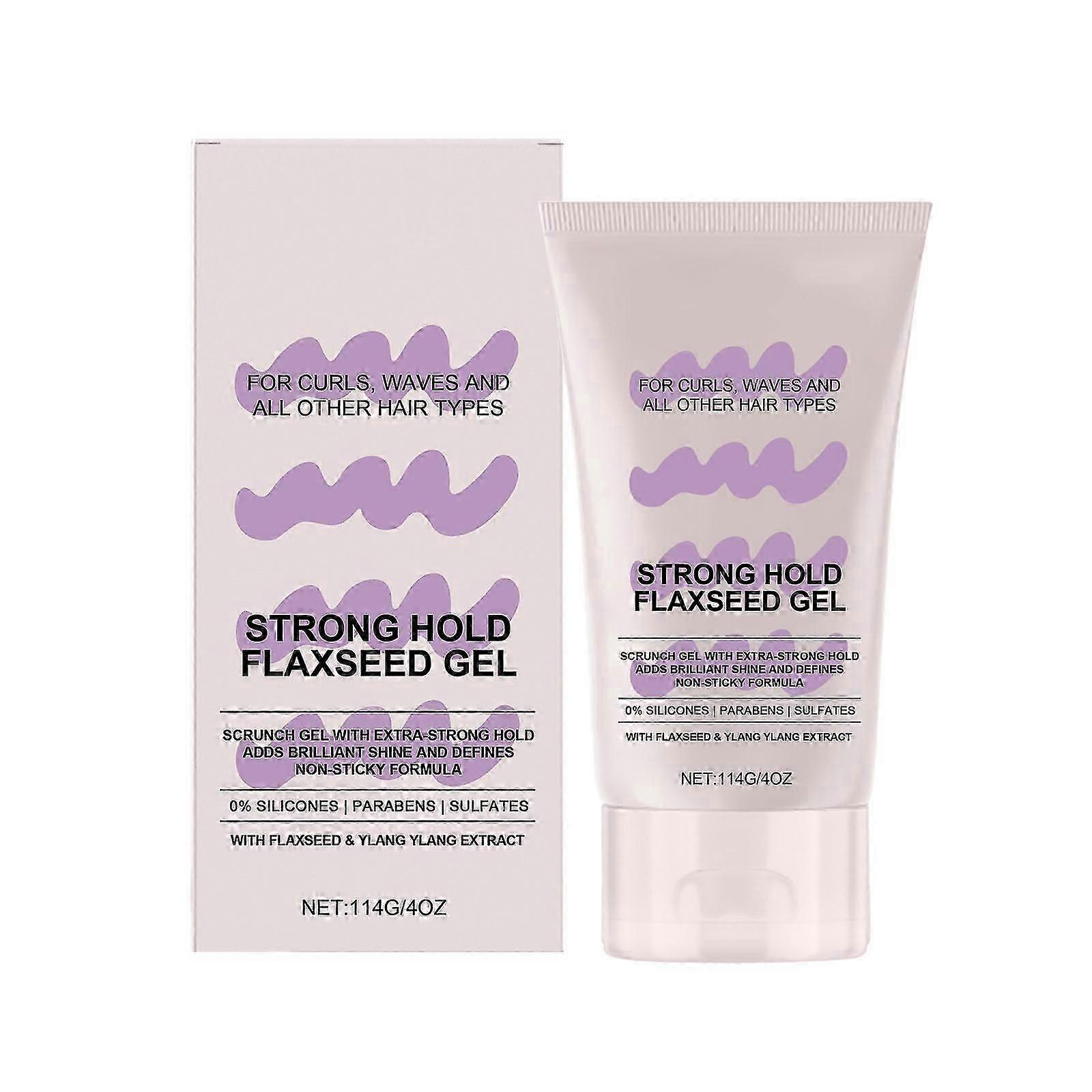 Flaxseed Oil Curly Styling Gel Styling Frizz Nourishing And Portable Suitable For Curling And Perming 114g Pu5637