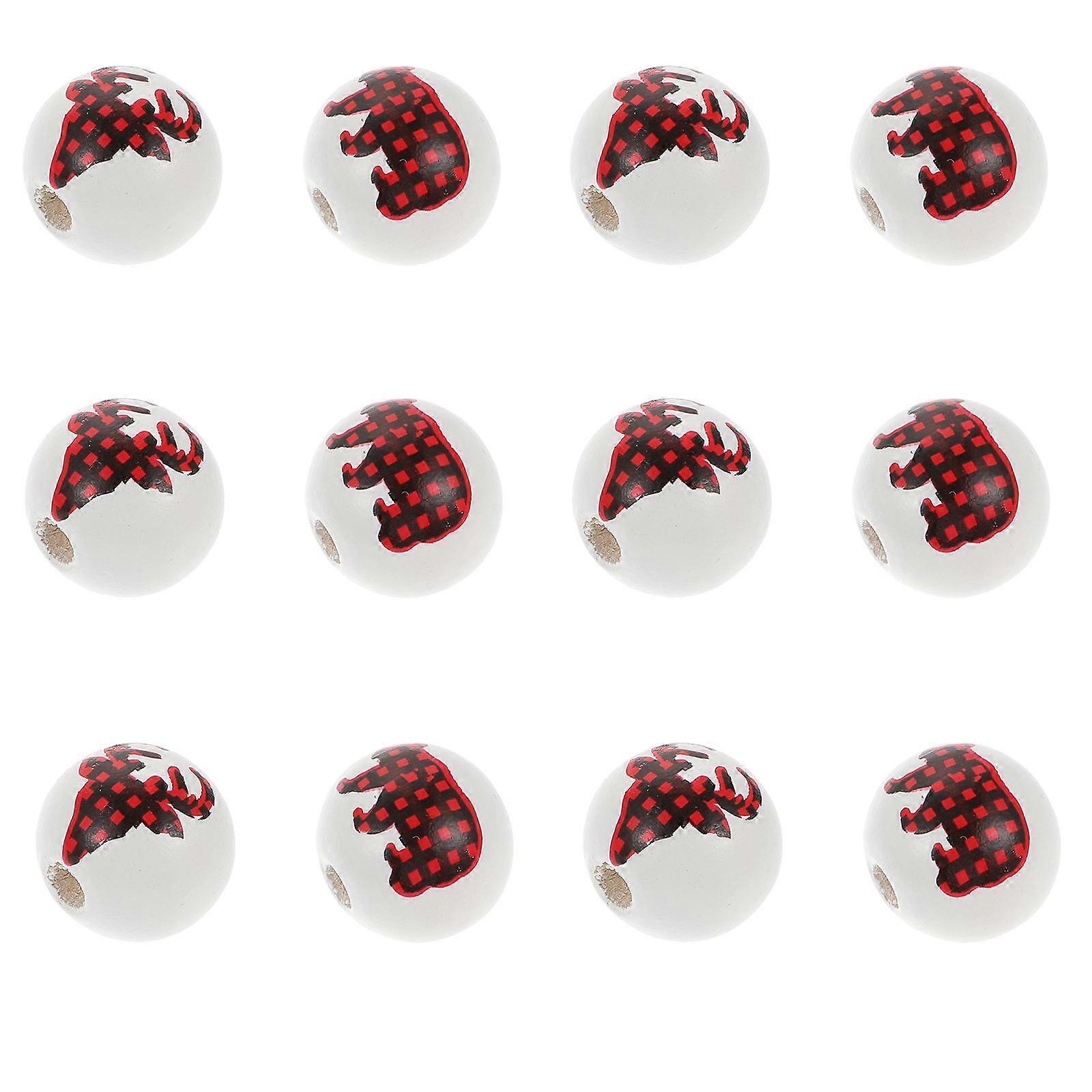 Beads For Ornament Making Wood Round 100Pcs 1.6X1.6Cm Assorted Color Diy Accessories For Christmas Parties Crafts