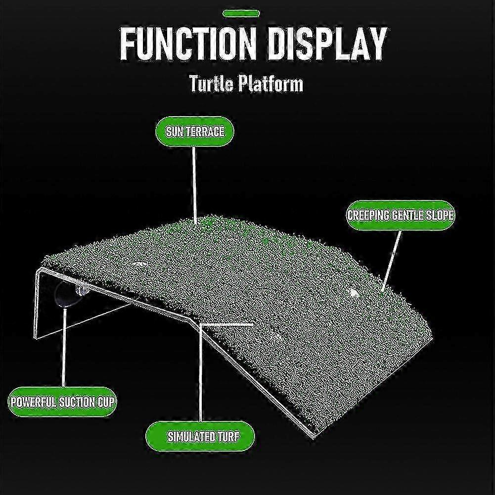 Turtle Platform Habitat for Small Reptiles with Simulated Turf Tank