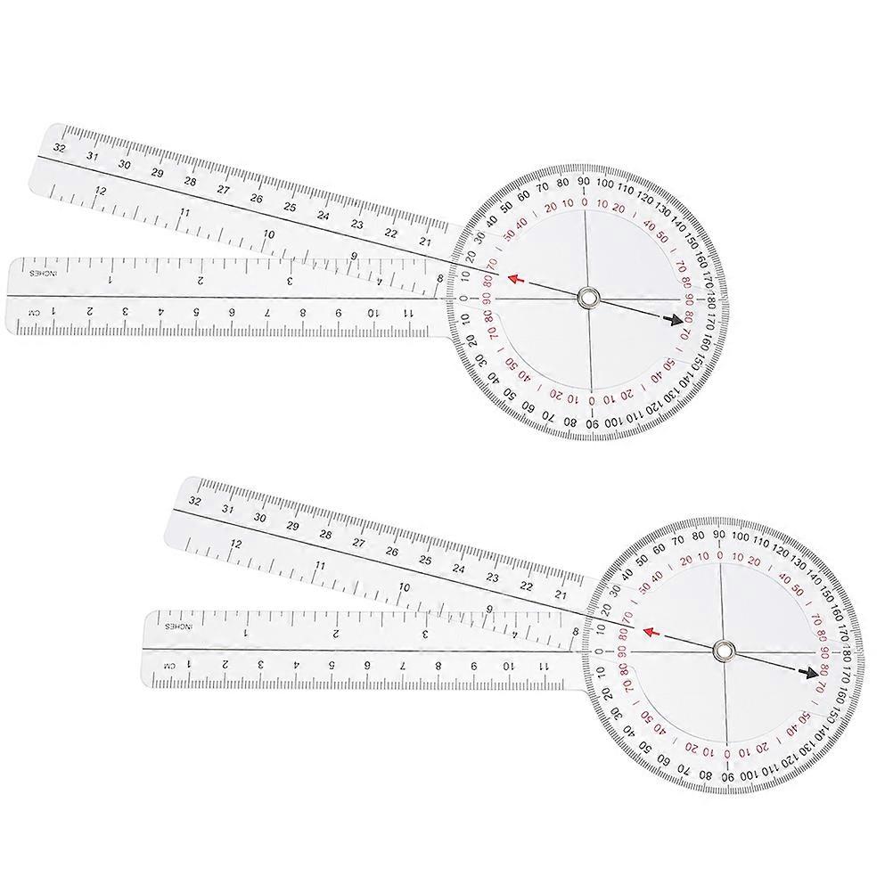 The **2pcs Transparent Angle Ruler Goniometer Protractor** is a versatile and essential tool for professionals and hobbyists alike. Designed for
