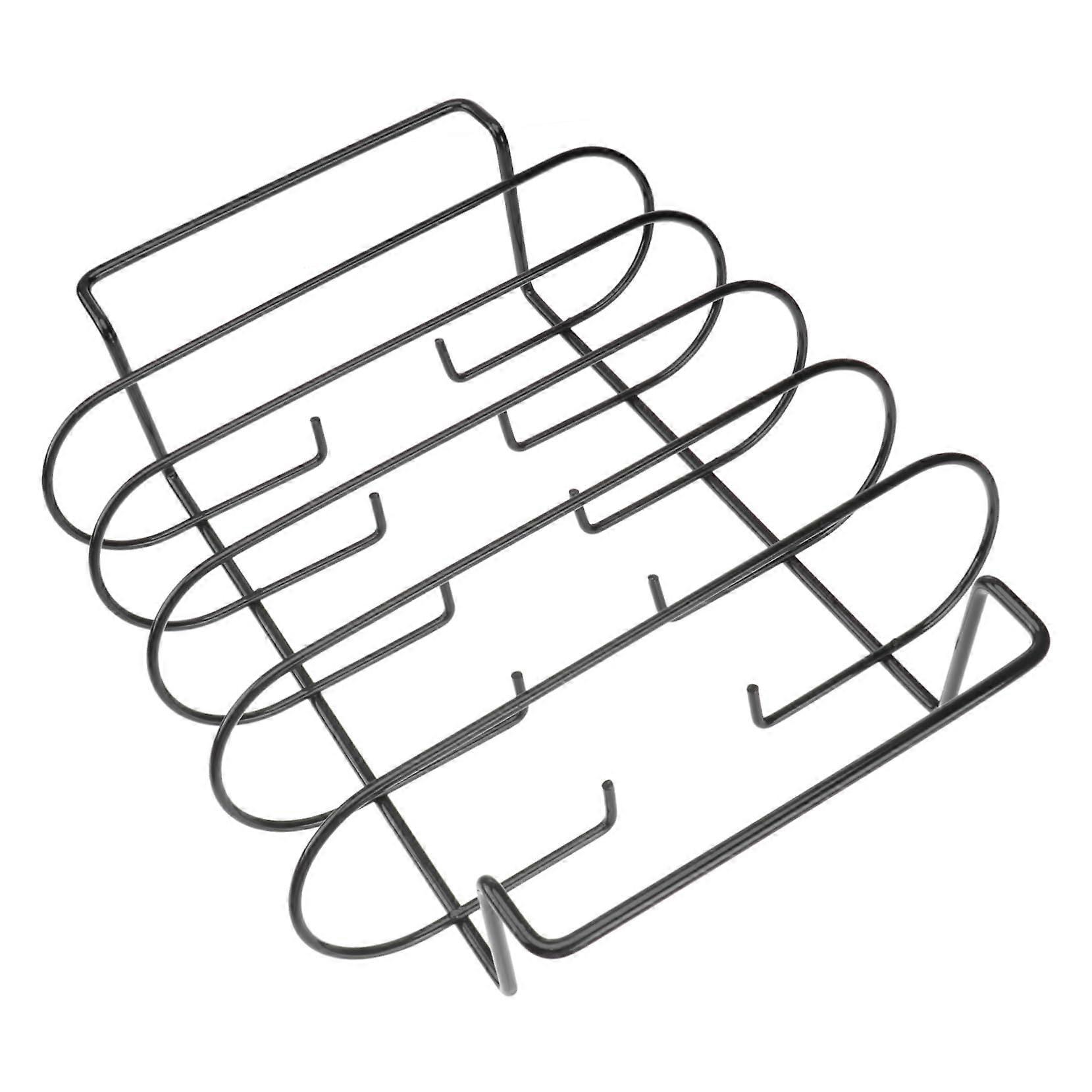 Grill Roasting Dish Sandwich Rib Rack Net Skewers Frame Sausage Rib Stable Steak Rack Black Wrought Iron