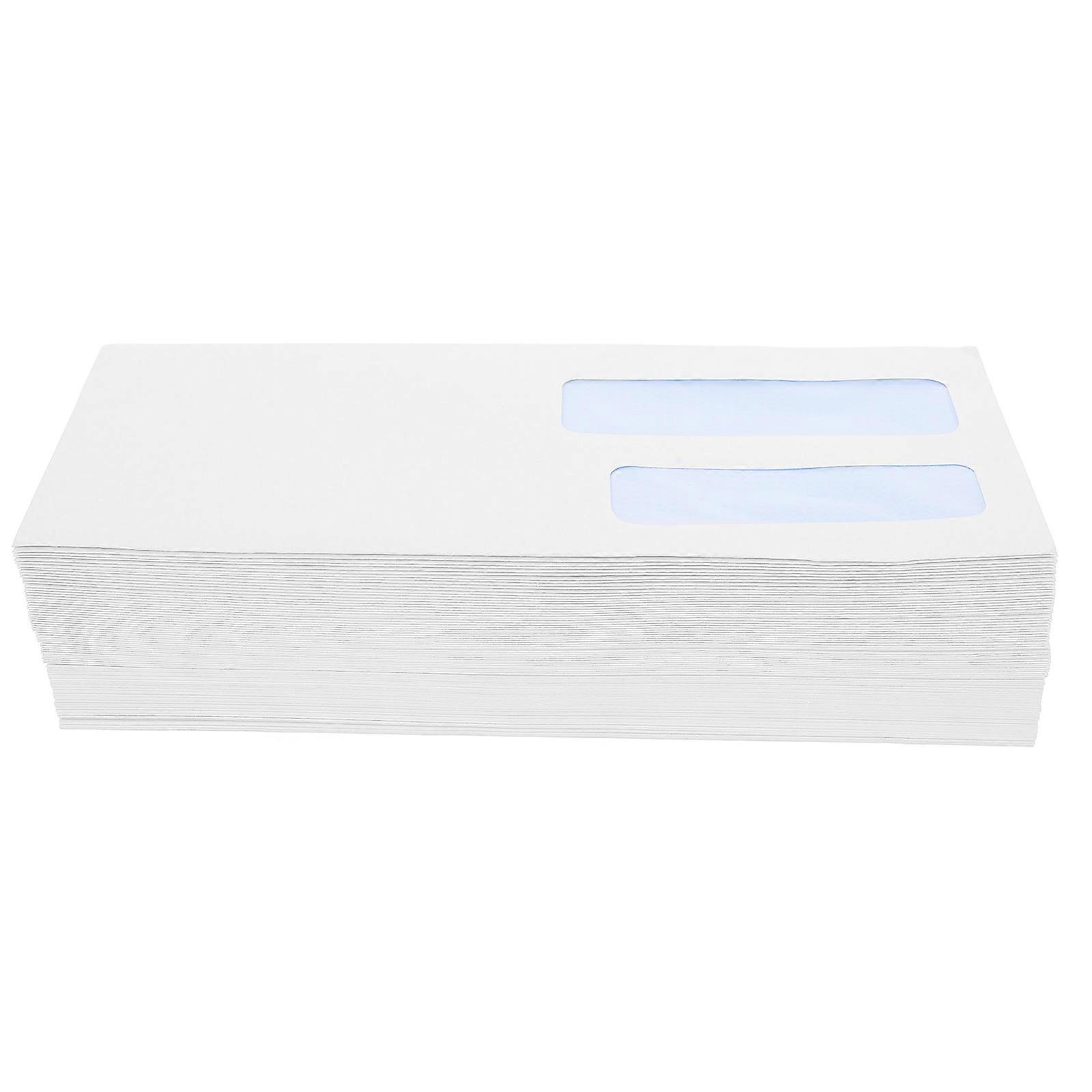 Self Sealing Envelopes Double Window Business Checks Confidentiality Rectangular Professional Settings 100Pcs