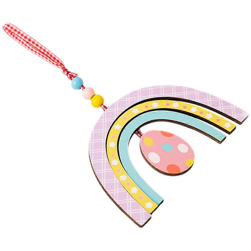 Wooden Pendant Home Decoration Easter Style Party Decoration Rabbit Shape Assorted Color 1Set