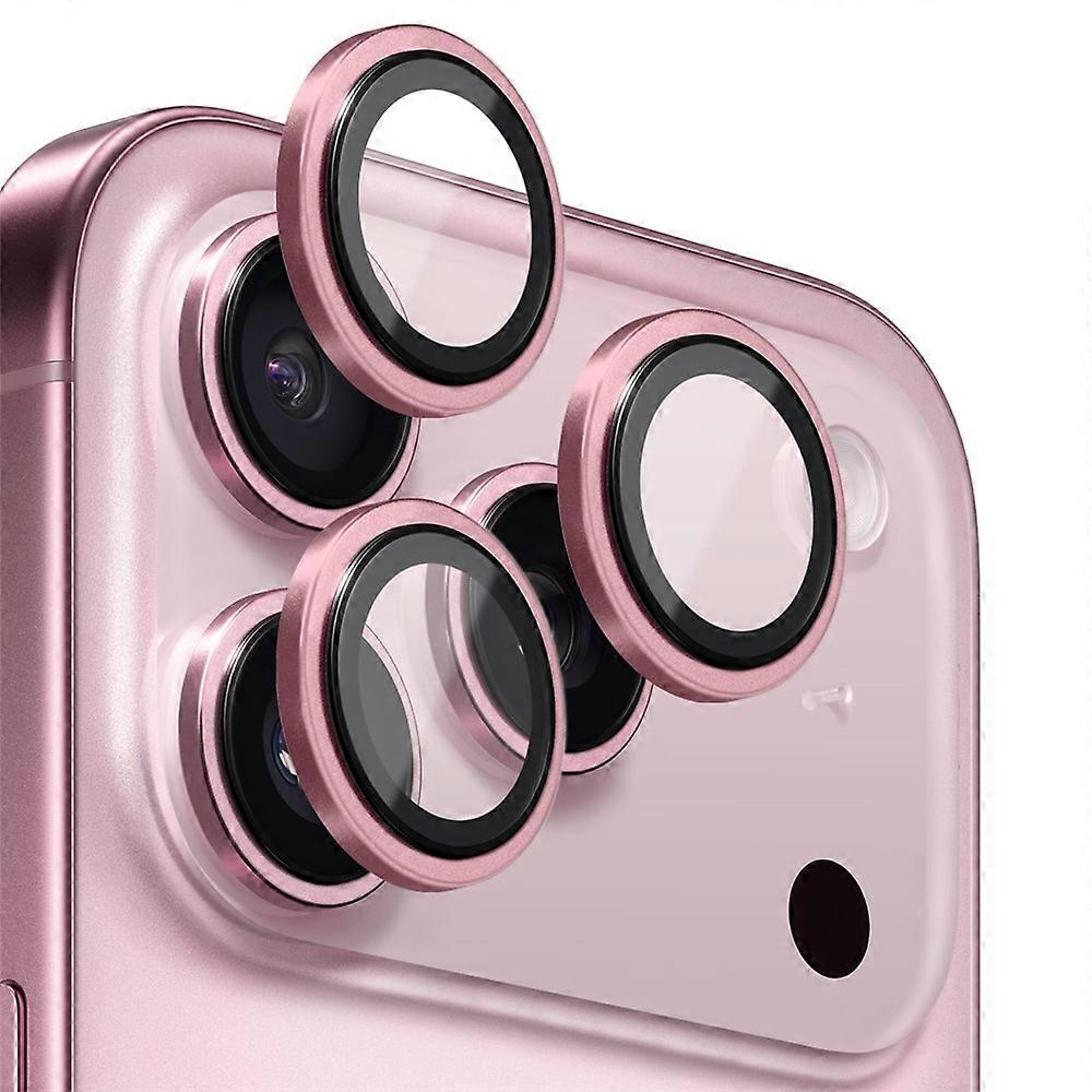 NORTHJO For iPhone 17 Pro Max / 17 Proカメラレンズプロテクター強化ガラスレンズフィルムメタルリングガード1:1オリジナルデザインピンク