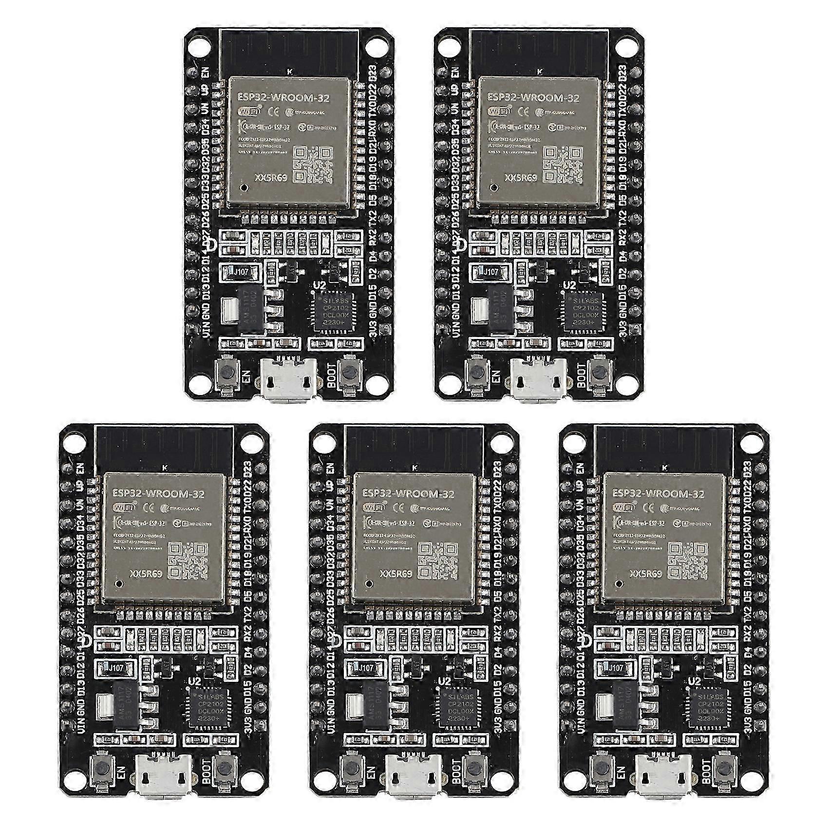5 STÜCKE ESP32 WROOM-32 Entwicklungsplatine USB CP2102 Dual-Core-Wireless-Mo mit extrem niedrigem Stromverbrauch