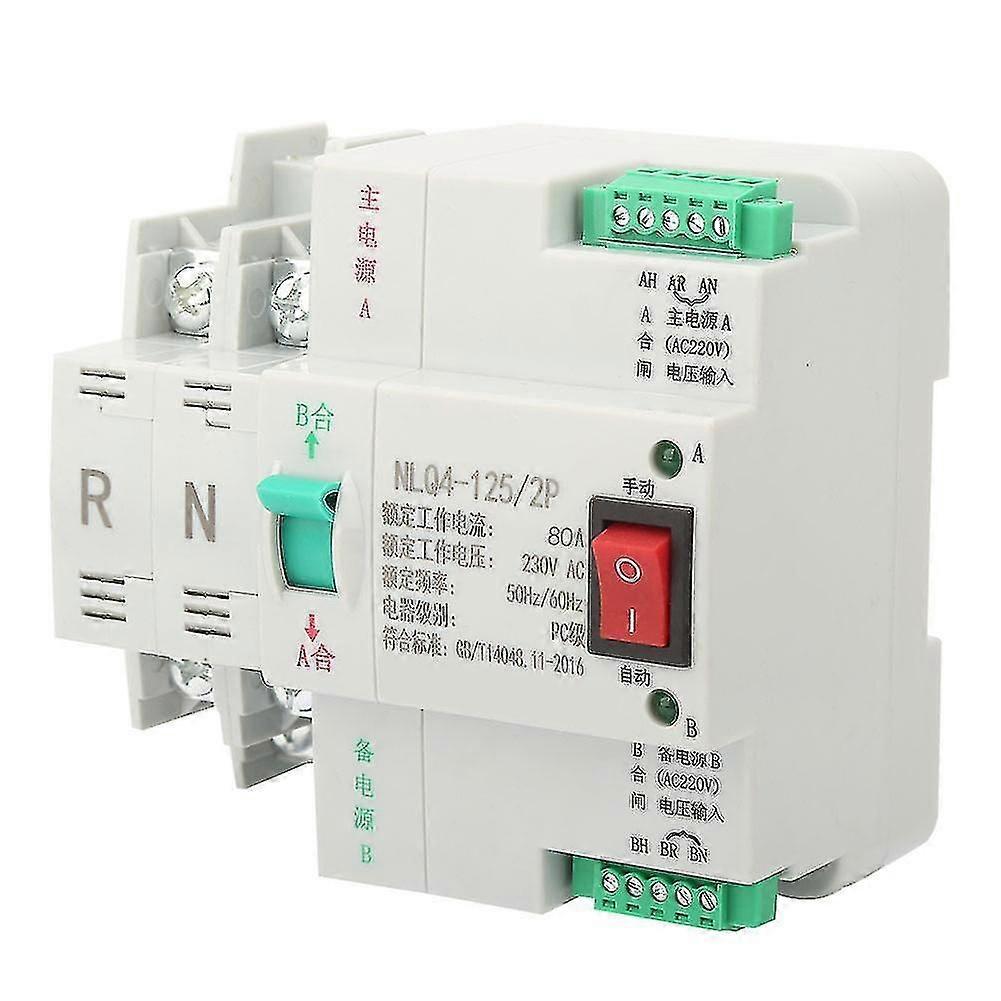Ac 230v 2p 63/80/100a Dual Power Automatic Transfer Toggle Switch(80a)