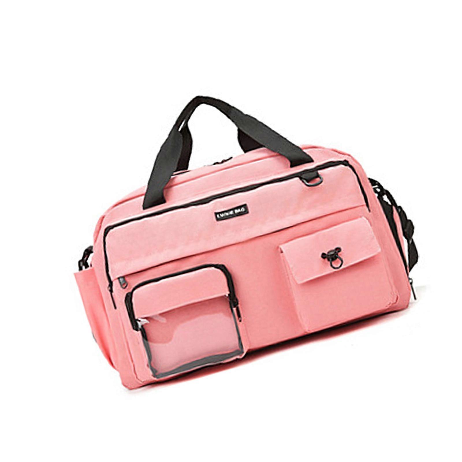 حقيبة واق من المطر كبيرة الحجم للياقة البدنية مع حجرة أحذية منفصلة رطبة جافة قابلة للتعديل حزام كروس بودي للتمرين الوردي الأساسي