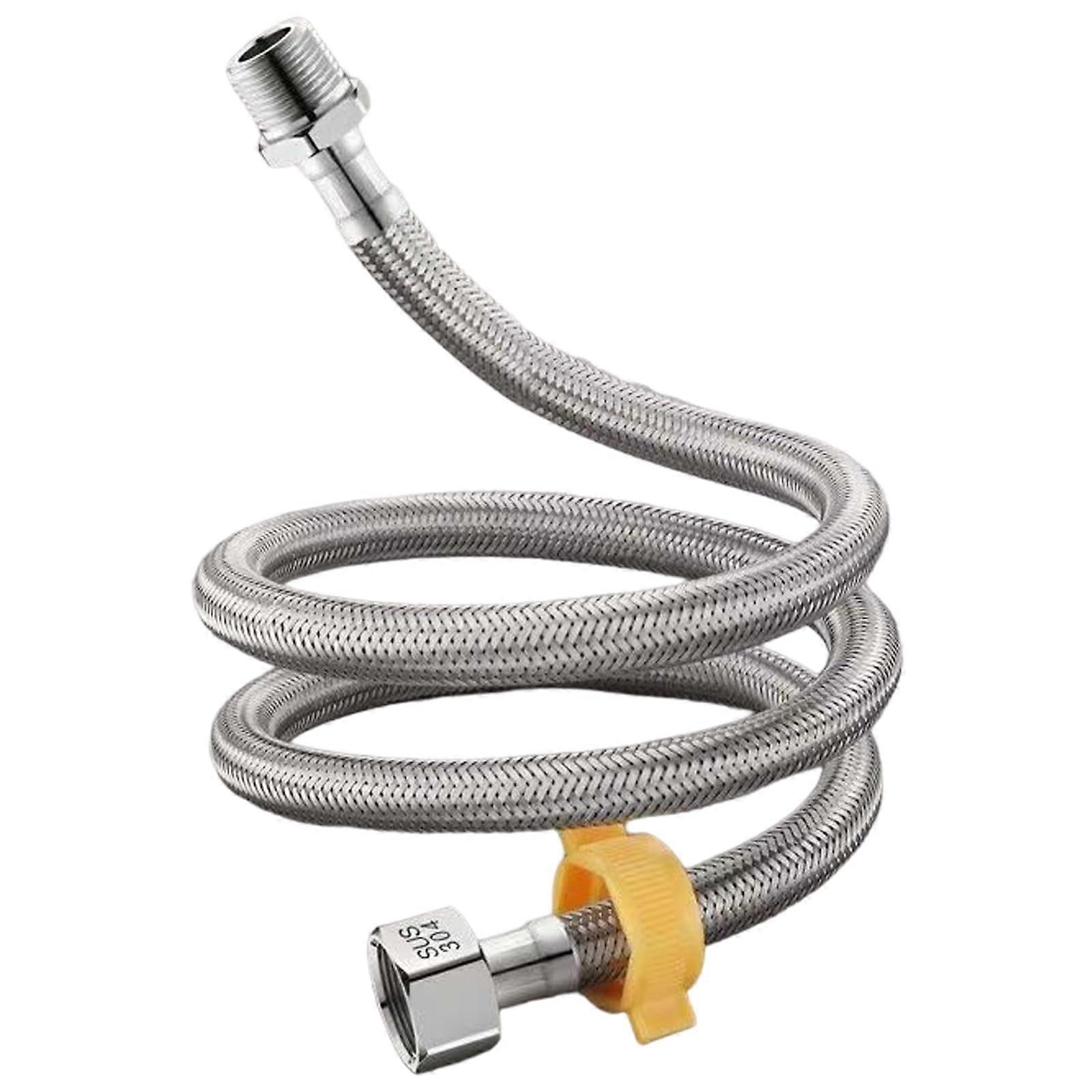 4 Point Connection Water Heater Inlet Extension Hose Pipe, Stainless Steel, Durable, Compatible with Standard Water Heaters