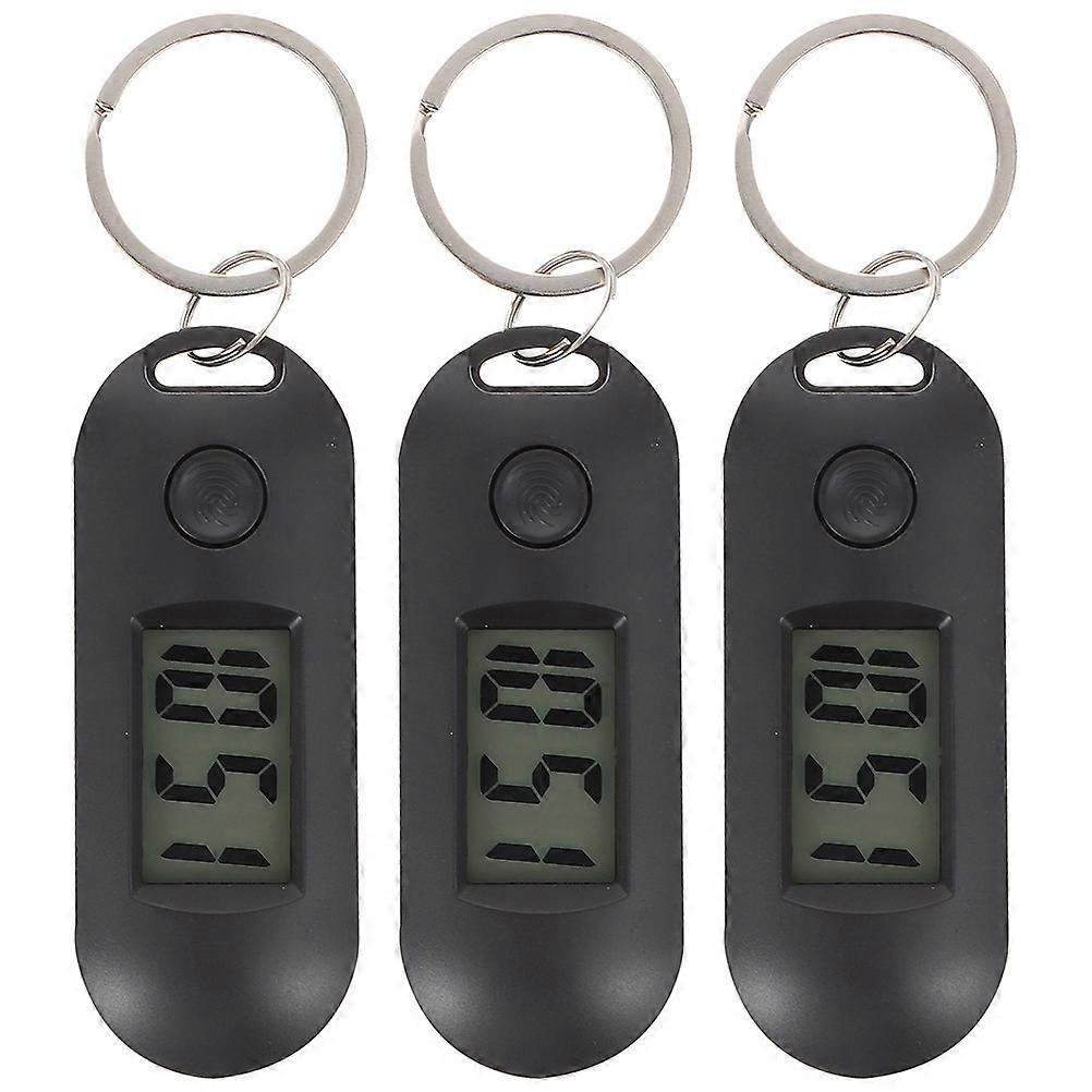 3pcs Mute Keychain Digital Watches for Students, Lightweight Electronic with LED Display, Portable Hanging Design for Backpacks and Lanyards