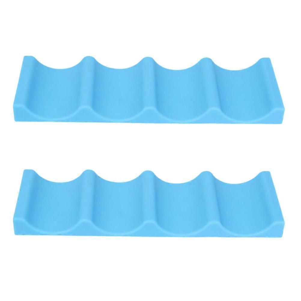 Blue Silicone Beverage Storage Rack for Kitchen Use Lightweight Foldable and 2 Pcs