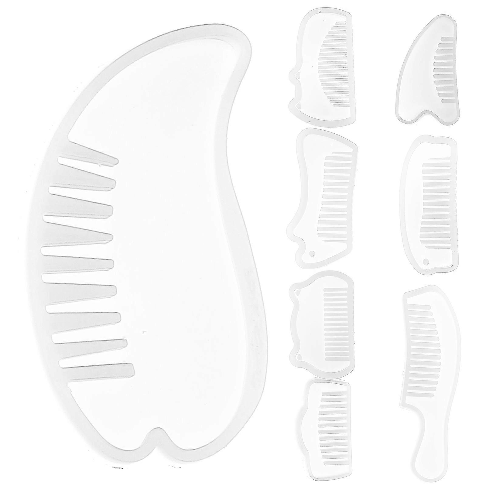 8pcs White Silicone Comb Mold for DIY Use Washable Reusable with Technology