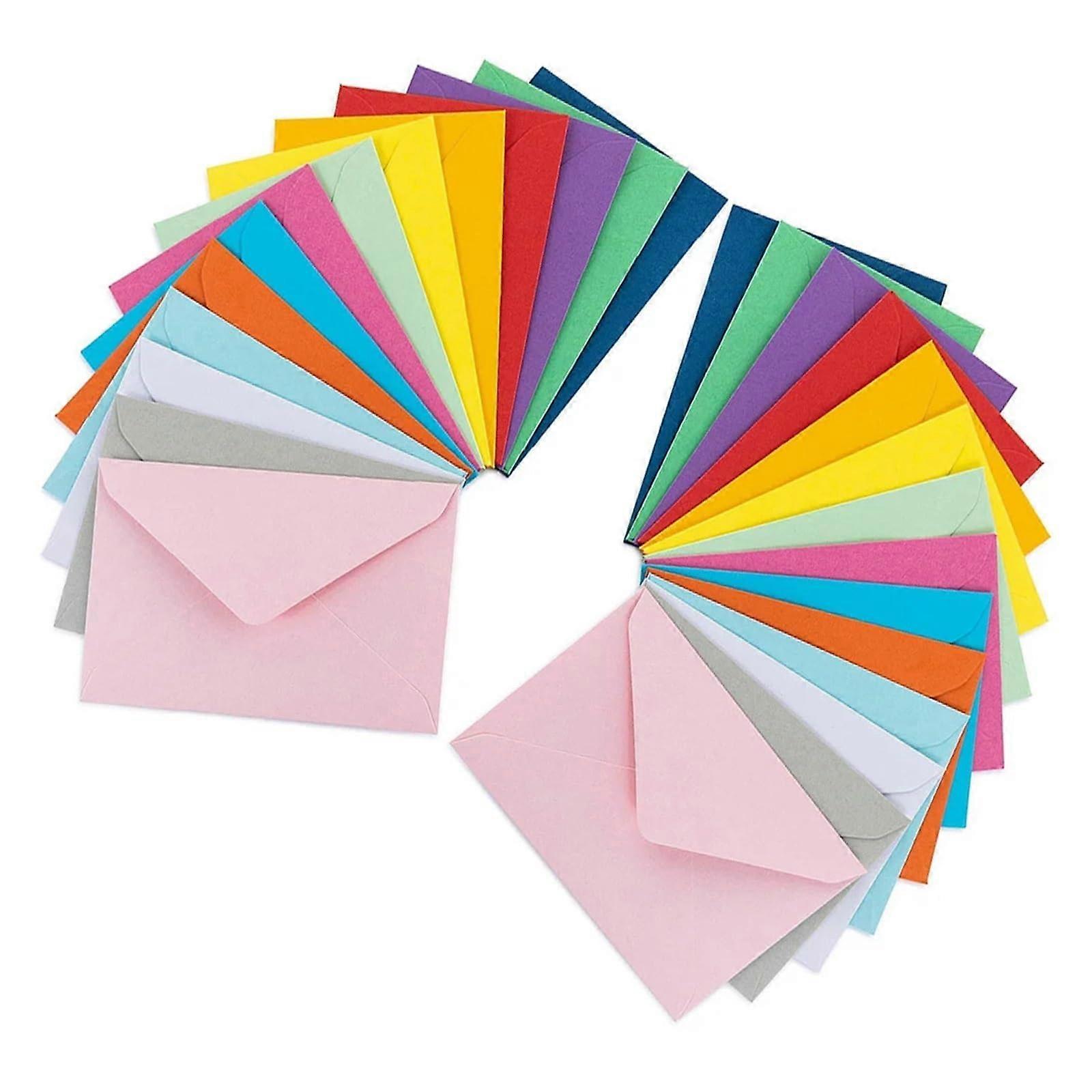 Printable Colored Envelopes 5 x 7 - 50 Pack Cardstock Invitation Envelope Random Colors for Cards and Stationery