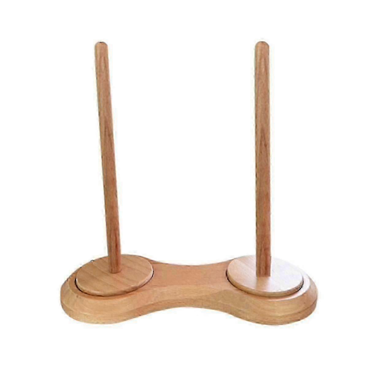 حامل خصلة خيوط خشبية مزدوجة للحياكة والحياكة ، موزع المغزل الغزل