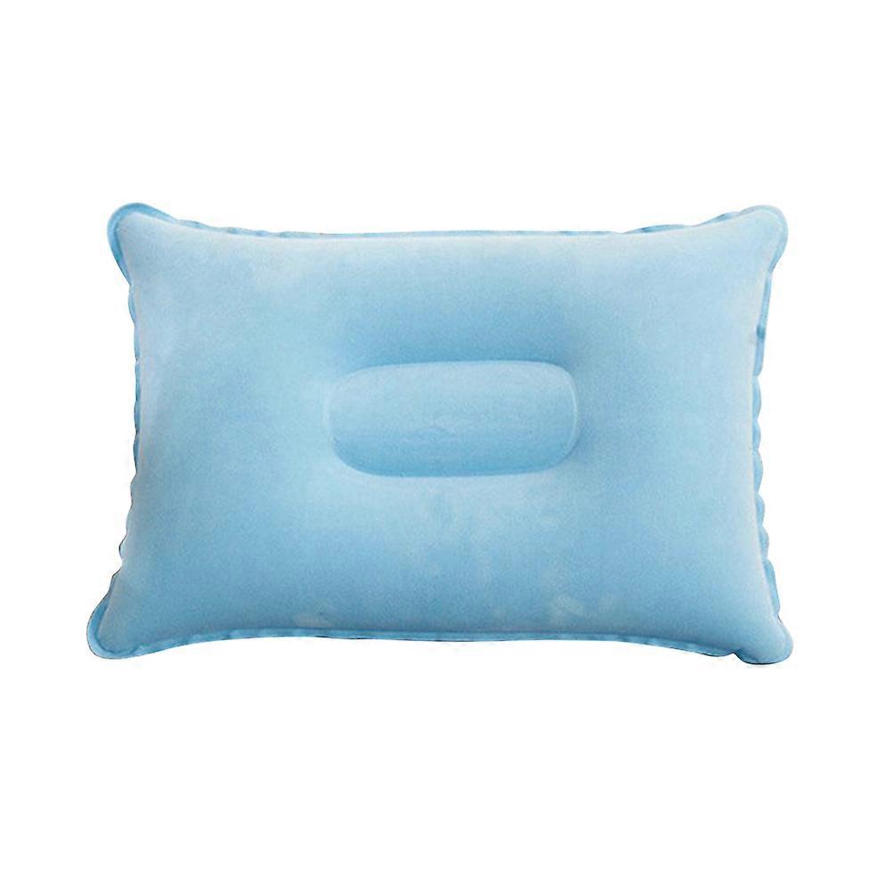 Portable Camping Pillow Inflatable Sponge Pillow Square Simple Design Adults Fatigue Relief Plush 9.4×13.6×2.4in 1Pcs
