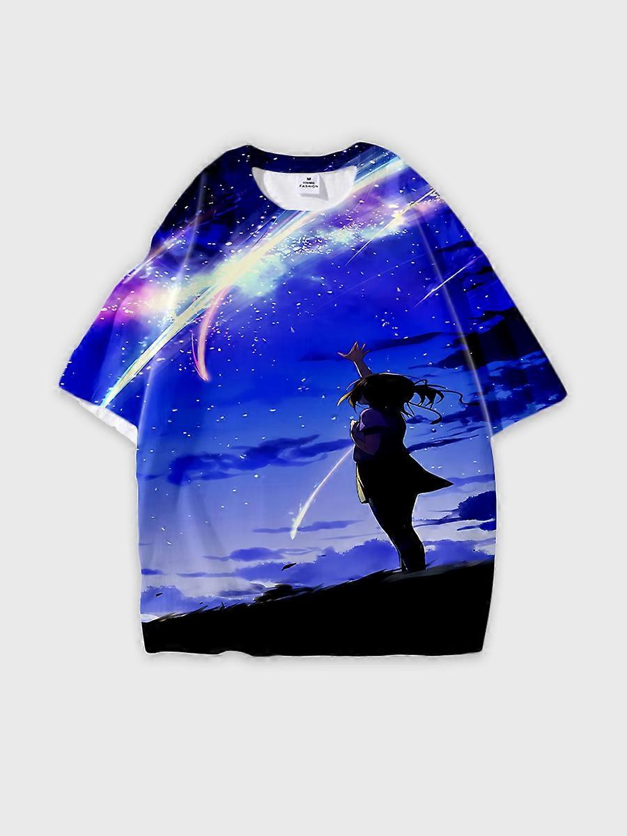 T-shirt round neck Cartoon Pattern loose short sleeve D2002