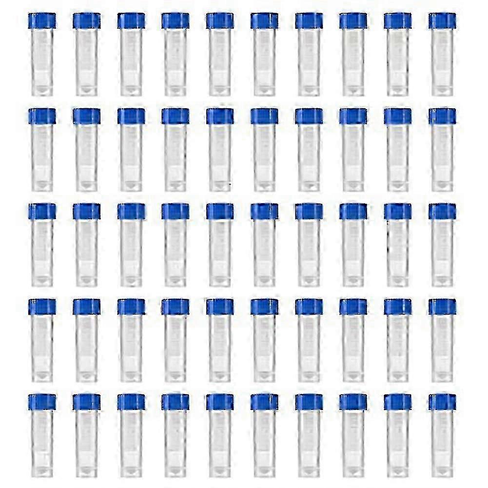 200pcs 5ml Plastic Graduated Vial Storage Container Test Tubes With Screw Caps hwy