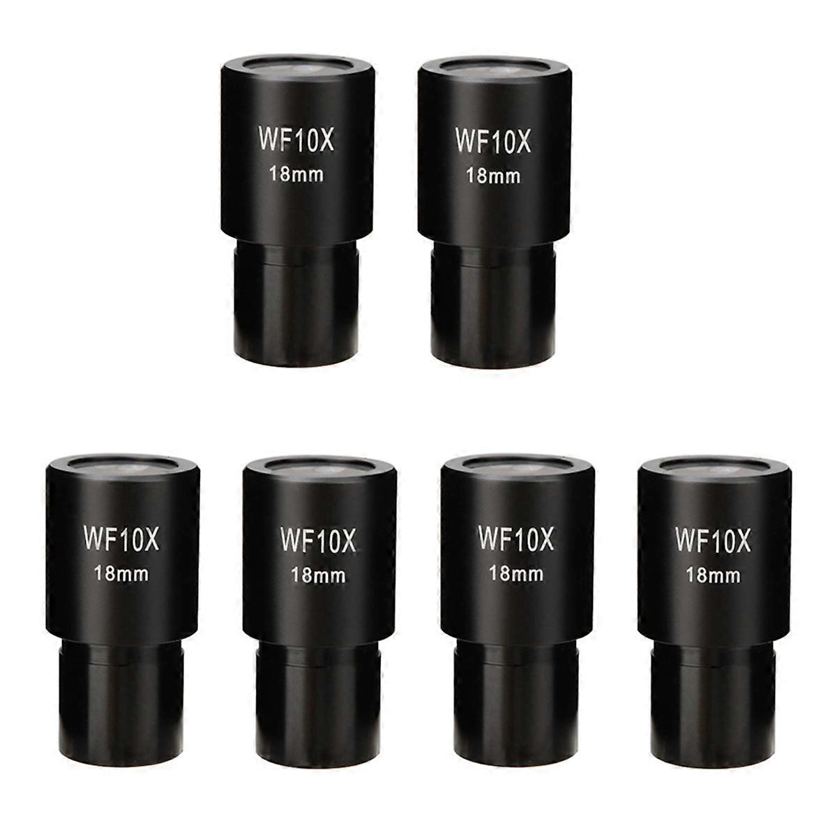 6 PCS WF10X Widefield Eyepiece Biological Microscope Optical Lens Eyepiece Wide Angle 23.2mm Mountin