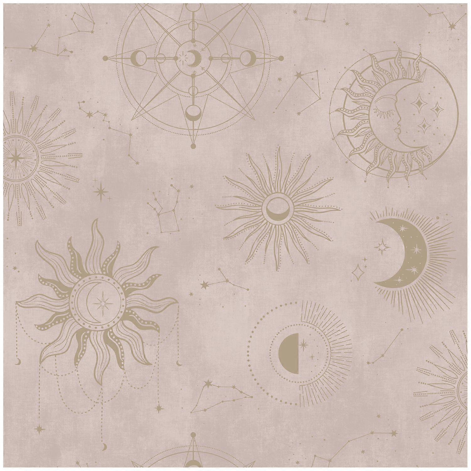 Holden Decor Cosmic Pink Gold Wallpaper