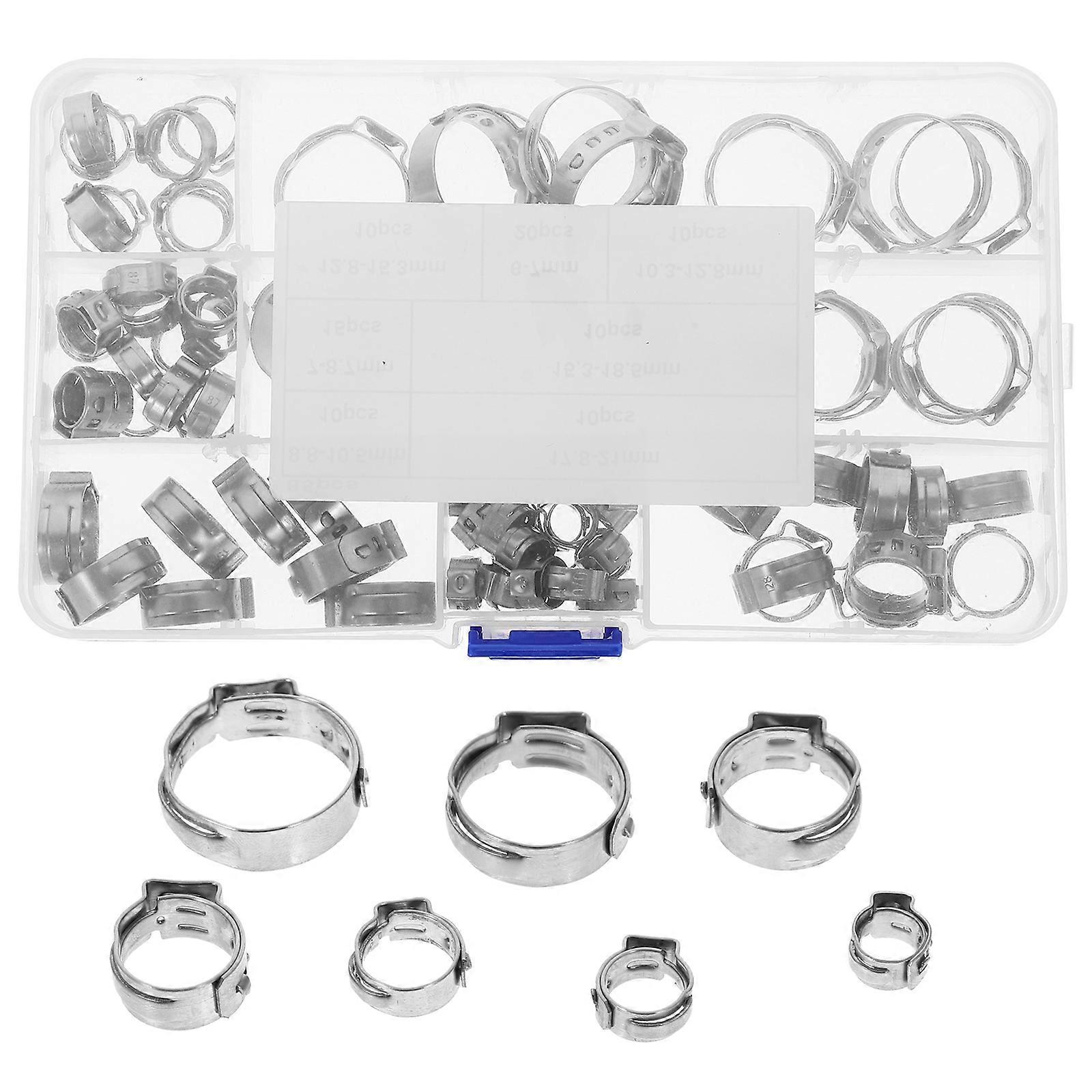 Garden Hose Clamps Assortment Heavy Duty Hose Clamp Pipe Fixing Automotive Repair Circular Stainless Steel 1 Set