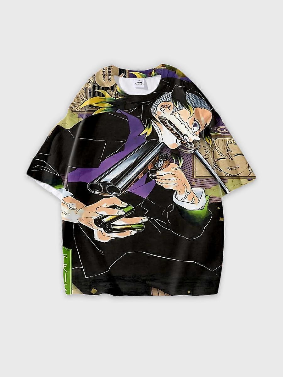 T-shirt round neck Character Pattern loose short sleeve P533