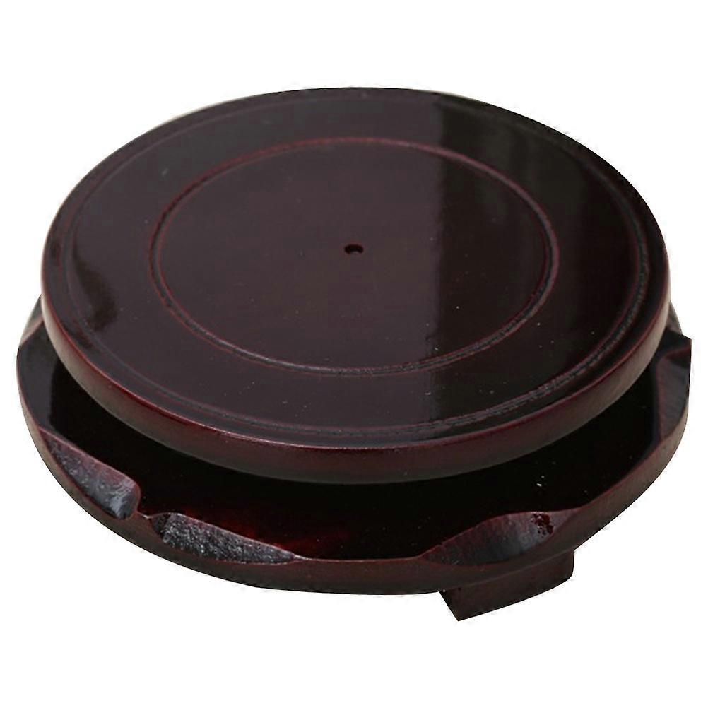 Rotating Stand For Display Rotatable Storage Pedestal Indoor Garden Use Dark Brown Color 10cm Diameter 1Set