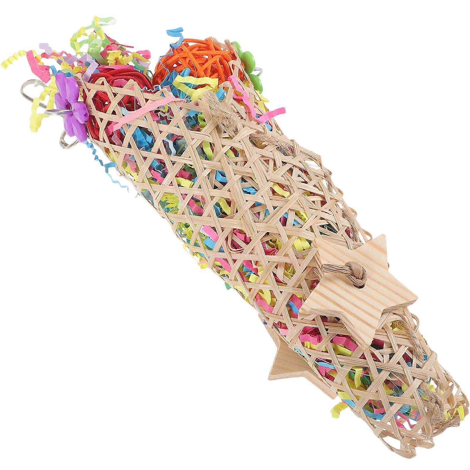 Birdcage Hanging Decor 1 Set Parrot Biting Plaything Shredding Toy Foraging Toy