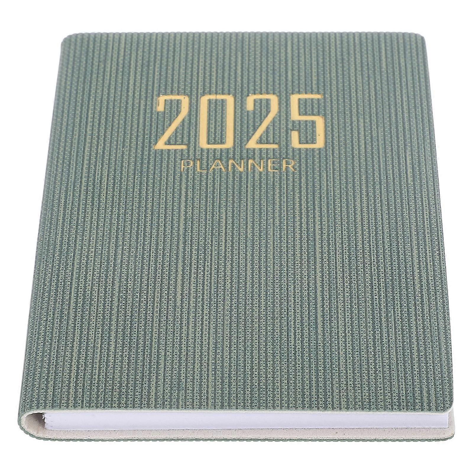 Monthly Planner Journal for Writing Green PU Paper Notepad Great Gift Convenient to Carry A7 Size