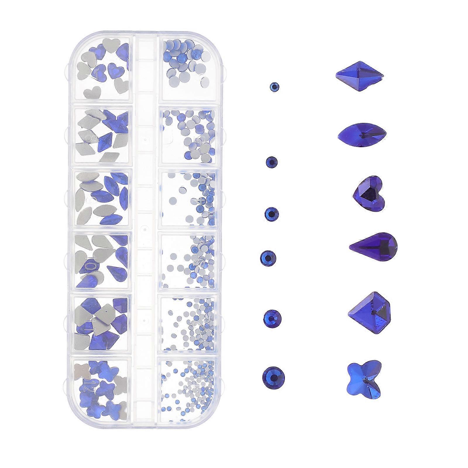 Colorful Rhinestones Nail Charms 1 Box Nail Decorations For Daily Wearing Various Shapes Unique Style