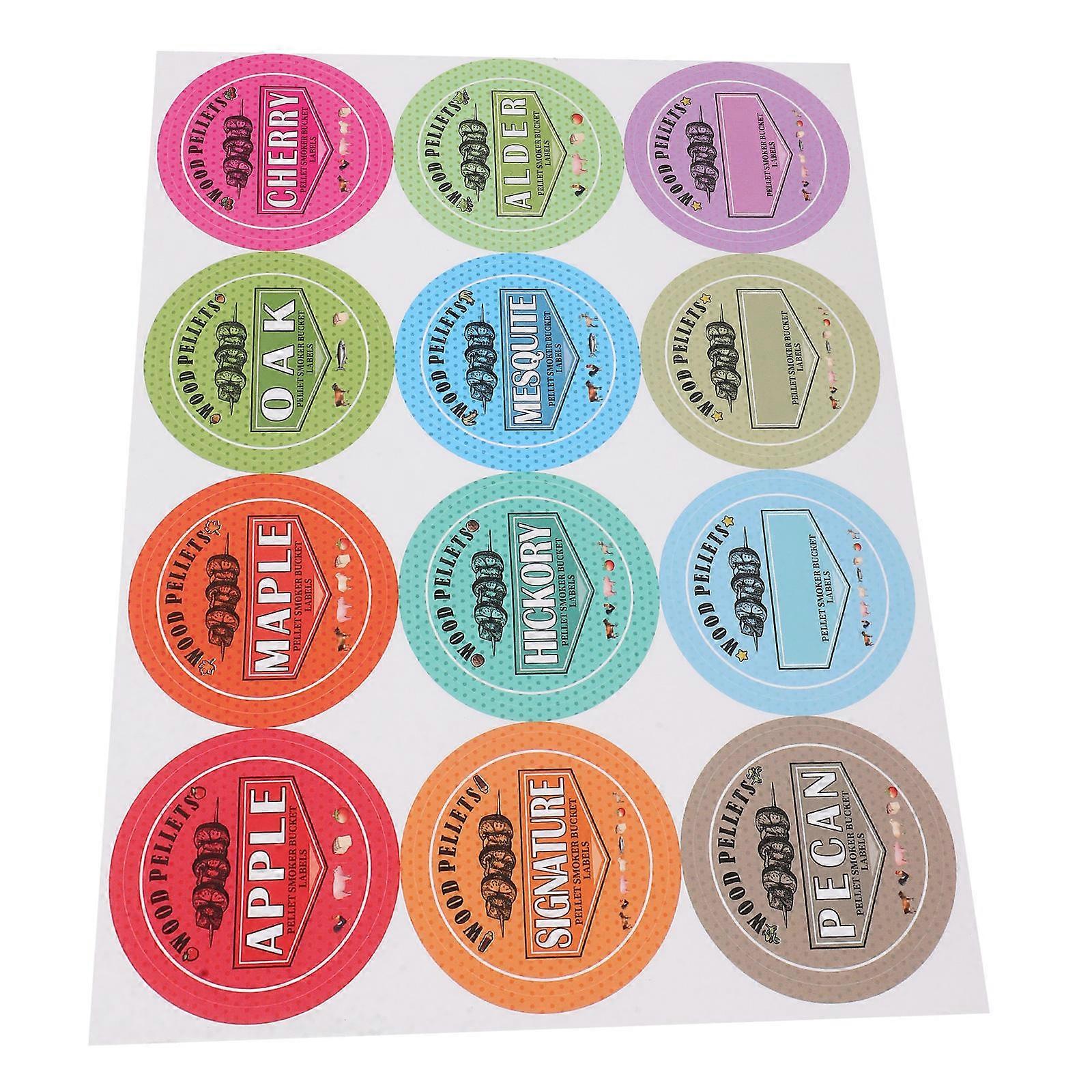 Smoker Grill Pellets Label Stickers for Cable Use Assorted Color Paper 1 Sheet