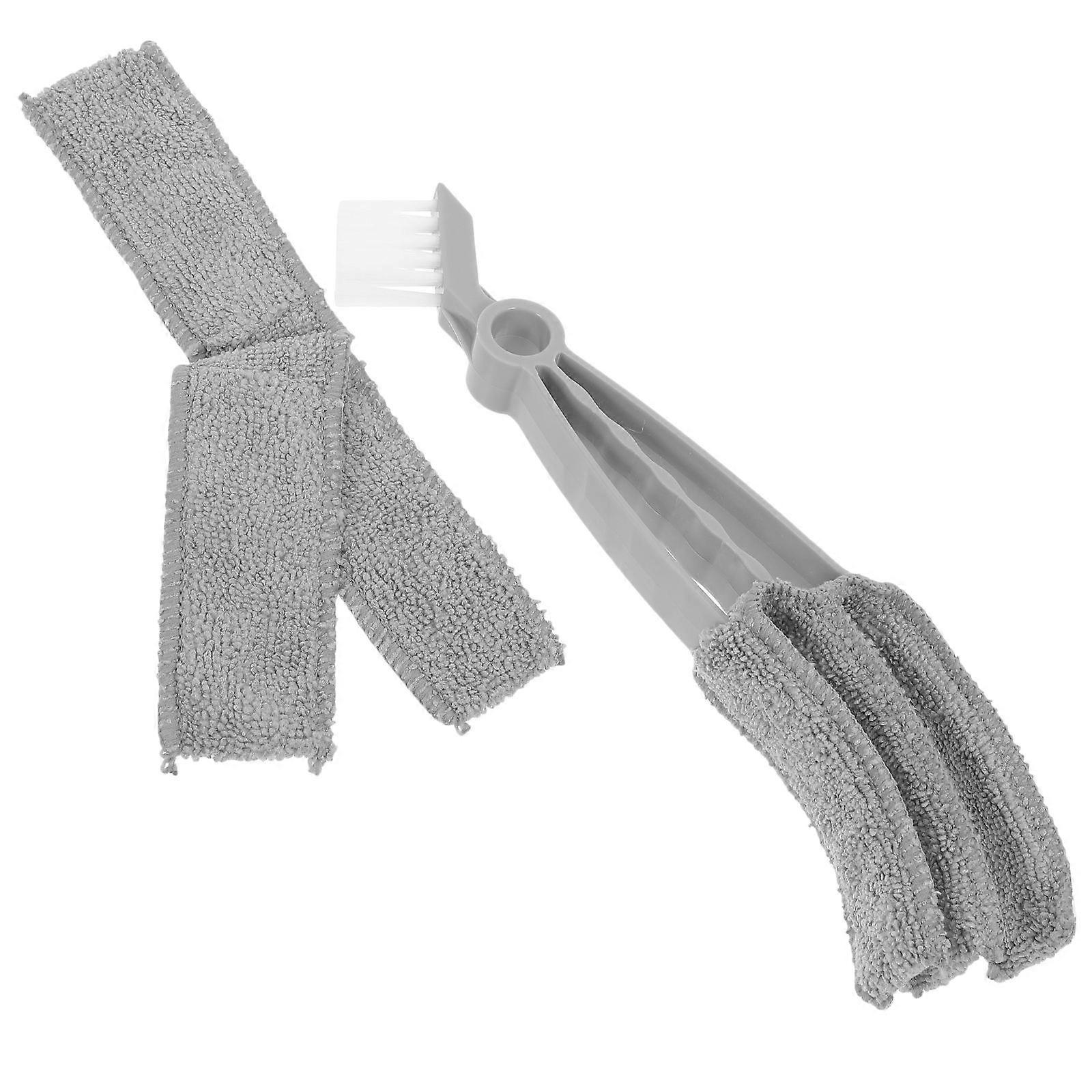 Mini Blind Cleaner Tool Deep Cleaning Window Dusting Brush Grey Finger Shaped For Air Conditioning Outlet 2Pcs