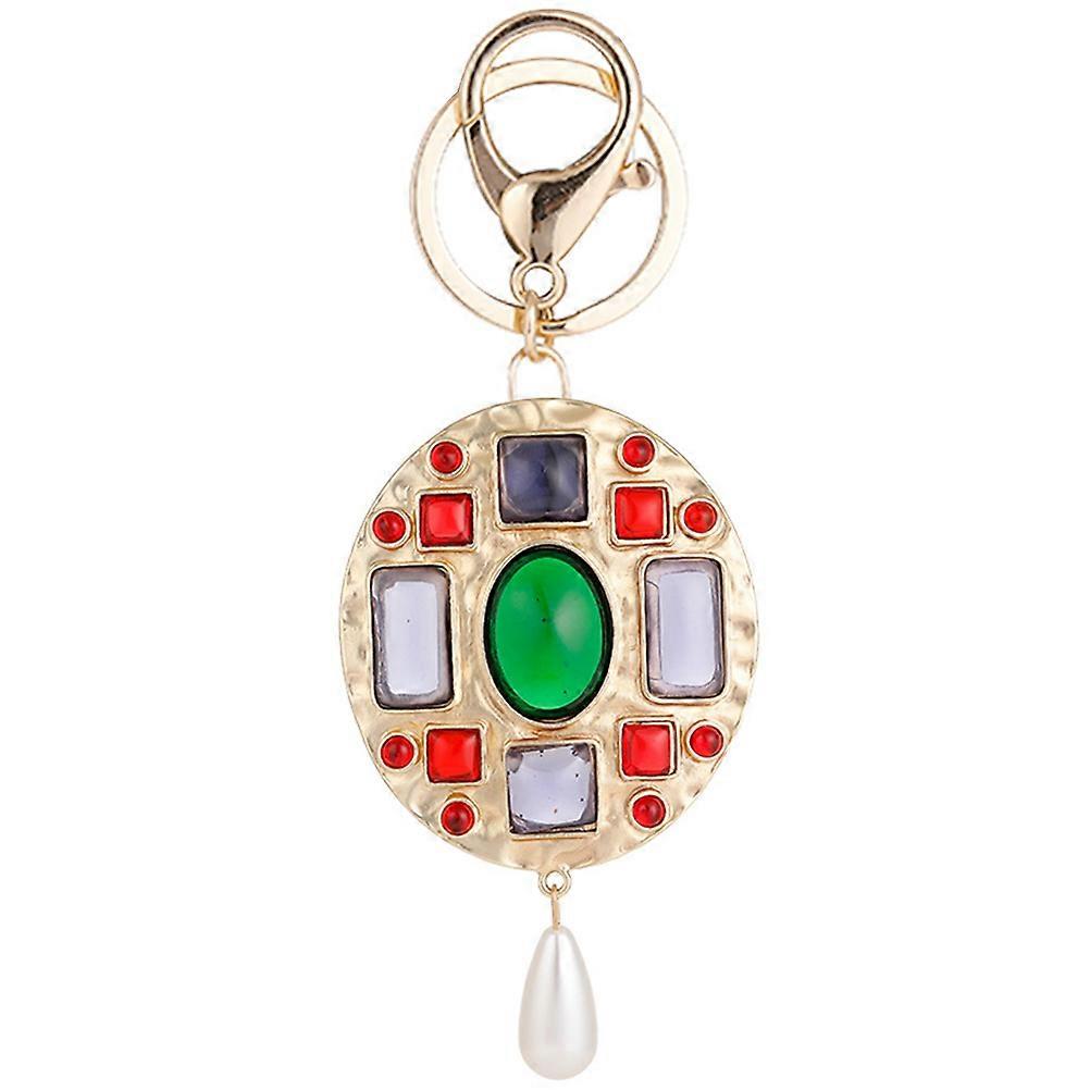 European Style Gem Key Chain for Keys Golden Alloy Material and Portable 1 Piece