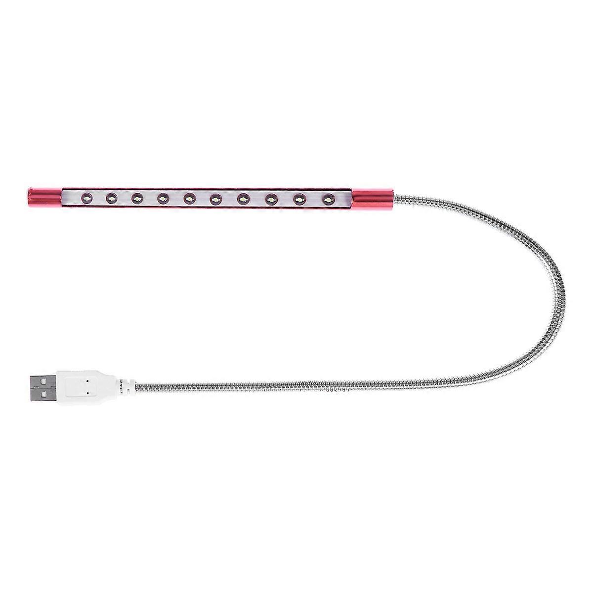 Flexible USB Powered LED Light Wand with Eye Protection and 360 Degree Adjustable Metal Neck Red