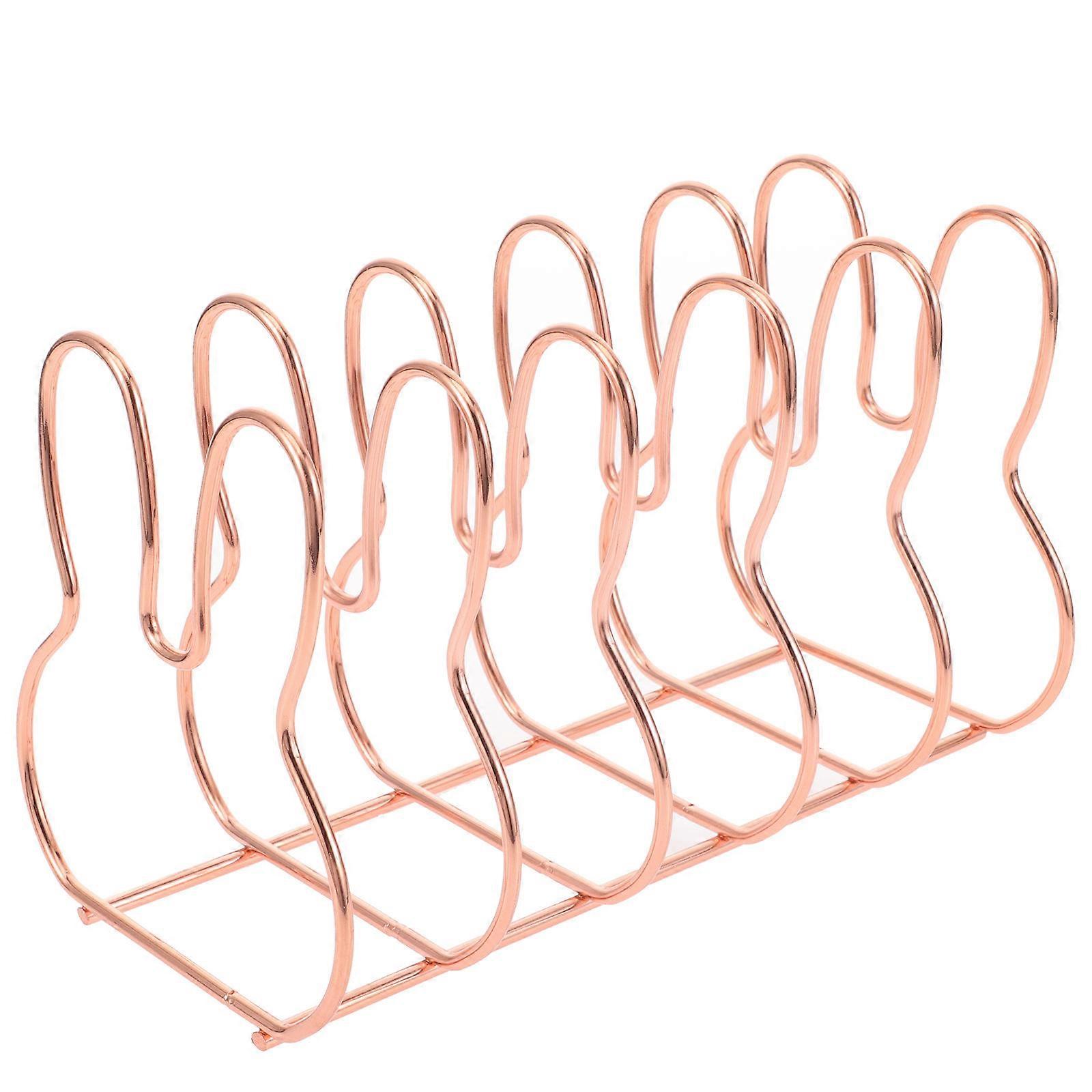 Rose Gold Iron bookends for Storage Use Sturdy and Desktop Book Organizer 6.5 x 4.5 Inches