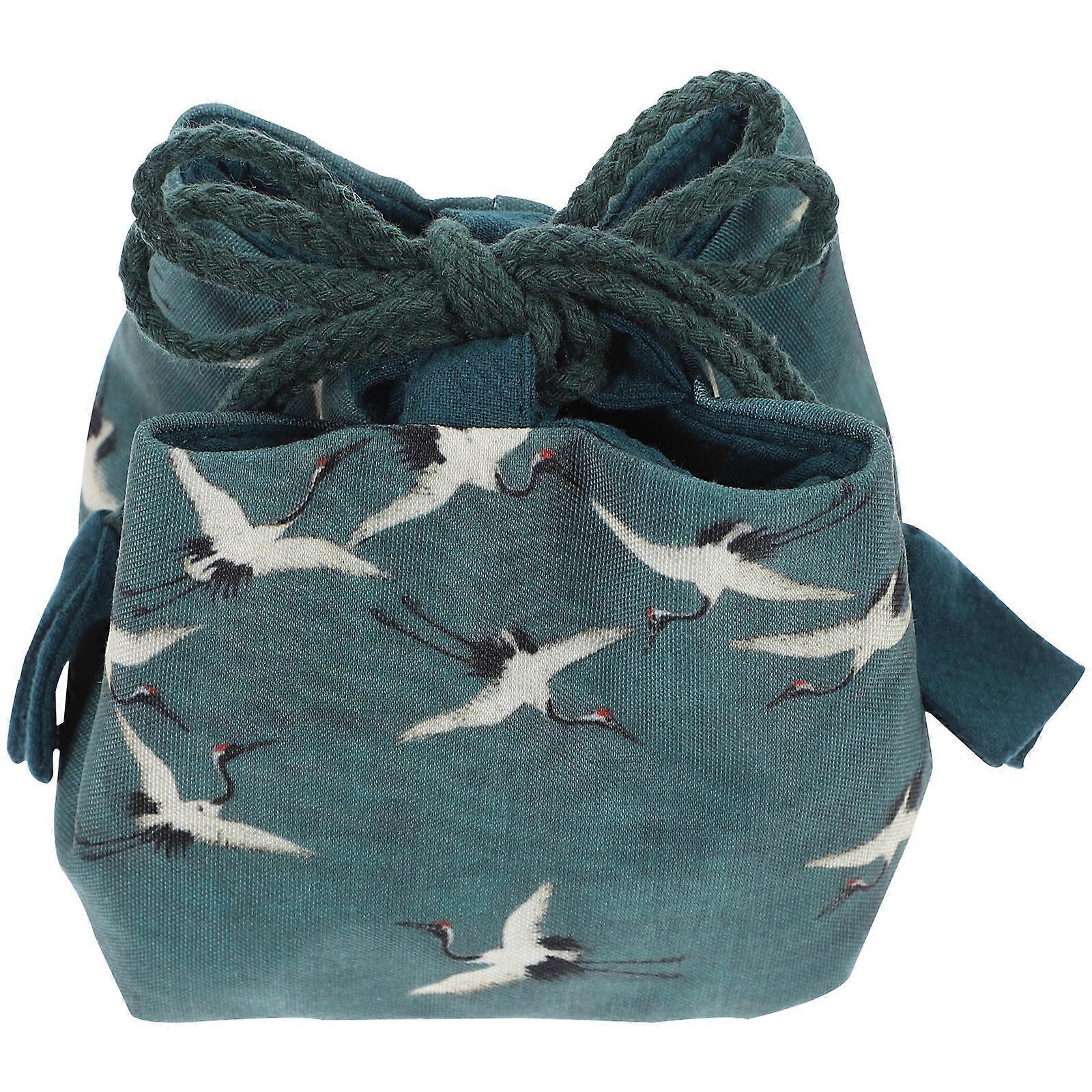Canvas Teaware Storage Bag Decorative Teacup Container For Outdoor Use 3.93X3.93X3.93IN 1Pack