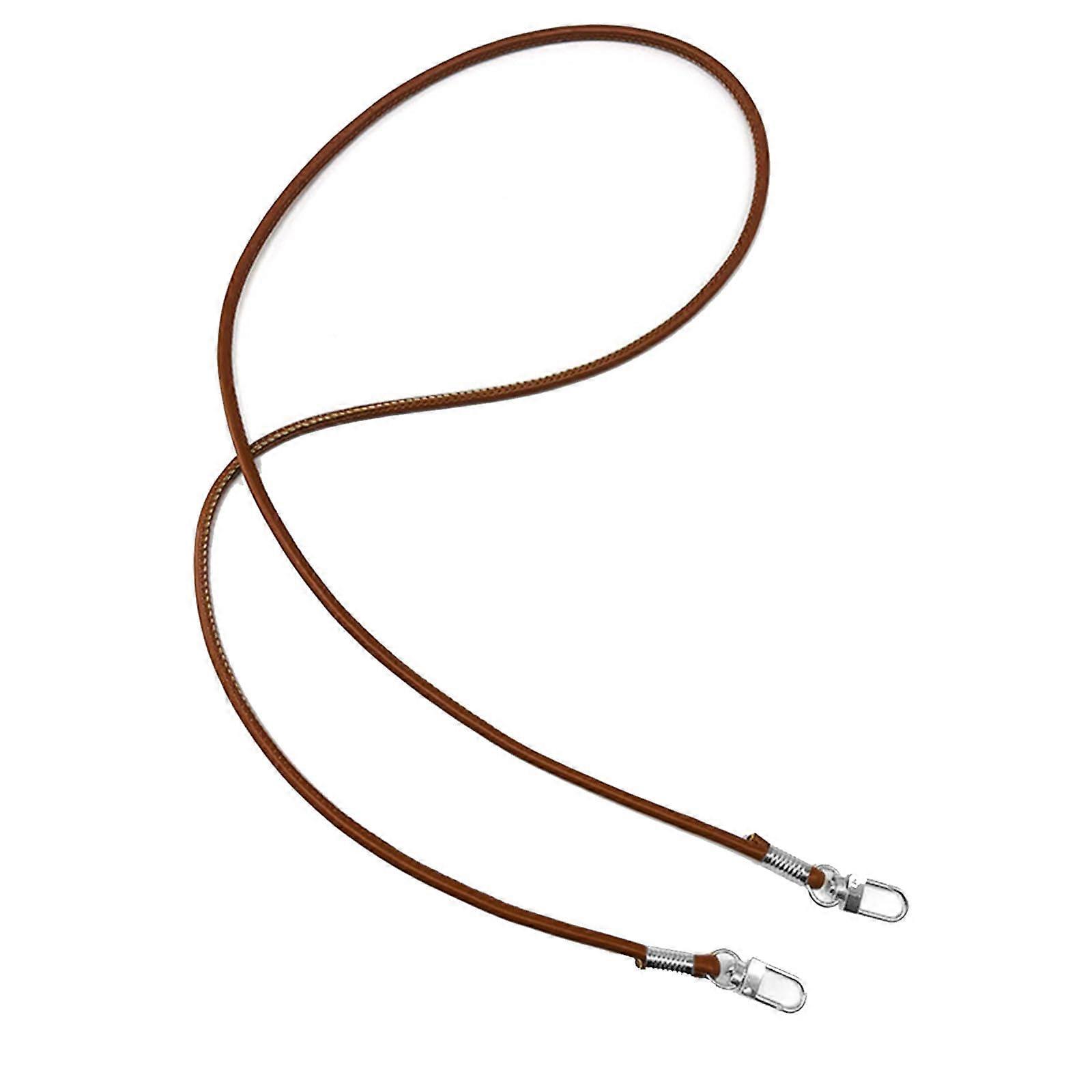 PU Leather Replacement Strap for Wallets, Shoulder Bags, Crossbody Bags, Brown with Silver Hardware and Golden Hooks