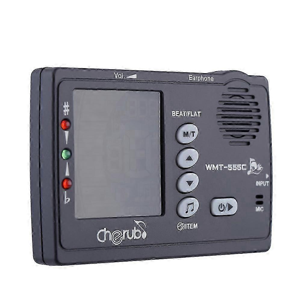 Wmt-555c電子デジタルチューナートーンジェネレータメトロノーム、ギターベースウクレレバイオリン多機能ピックアップ付き