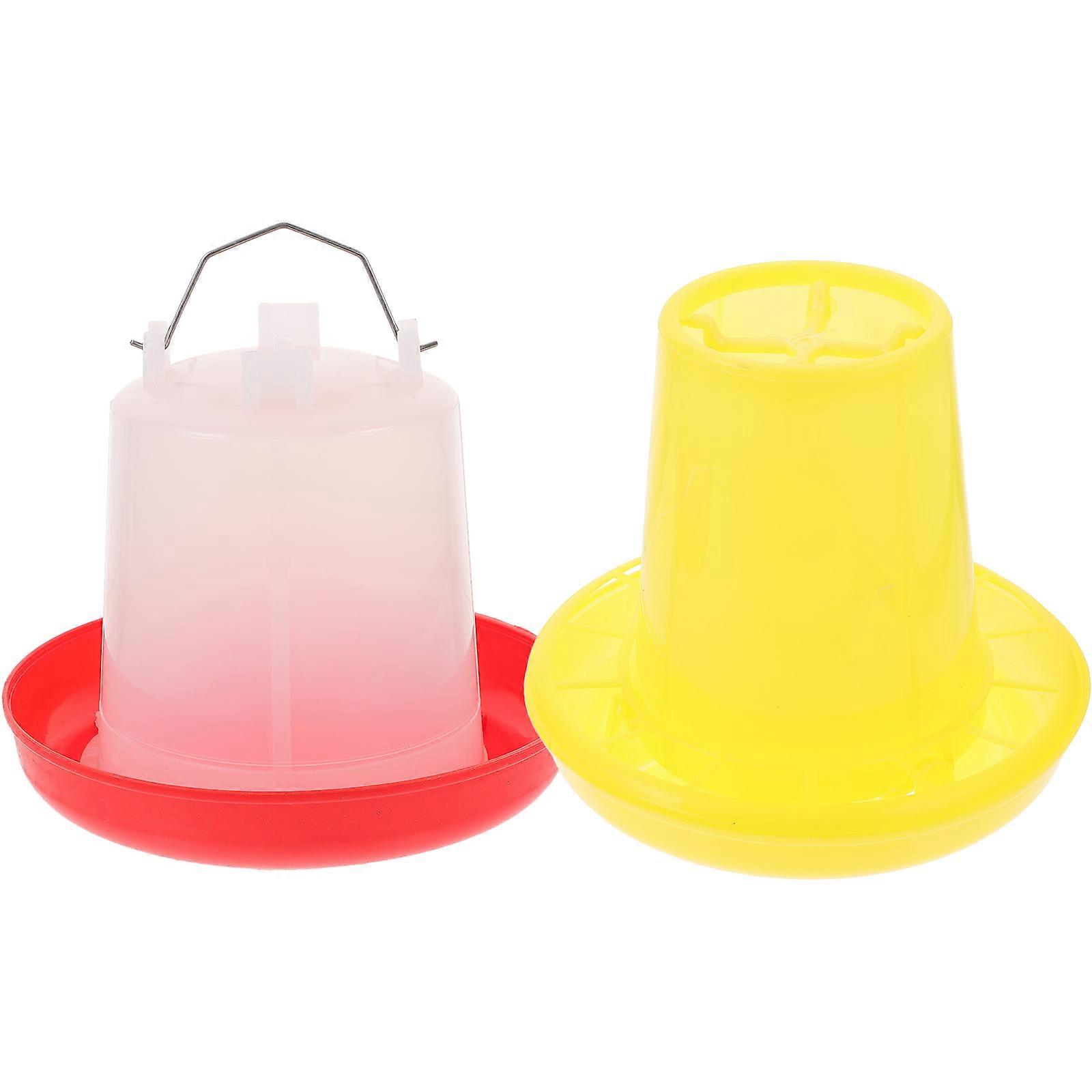 Durable Portable Poultry Feeder 1 Set For Chickens And Geese Assorted Color Easy Cleaning Shape Pressure Resistant