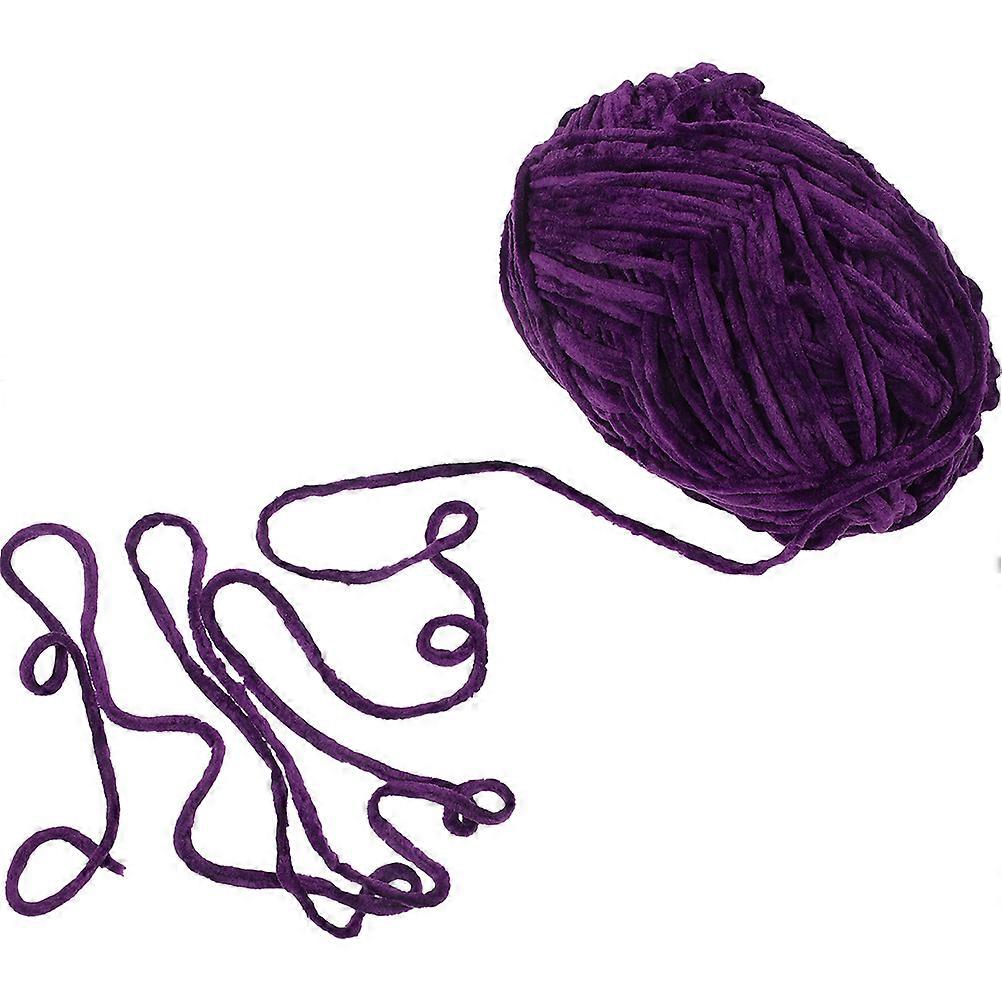 Crafts DIY Yarn 1 Roll Of Hand-Knitting Wool Yarn For Beginners In Violet Featuring Medium-Thick Soft Material