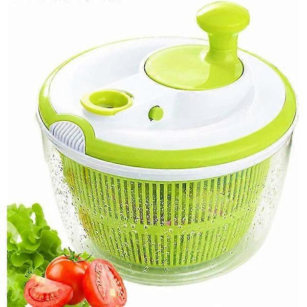 Quick Designed Salad Container for Drying and Draining Salad and Vegetables, Large Capacity 5 L Side