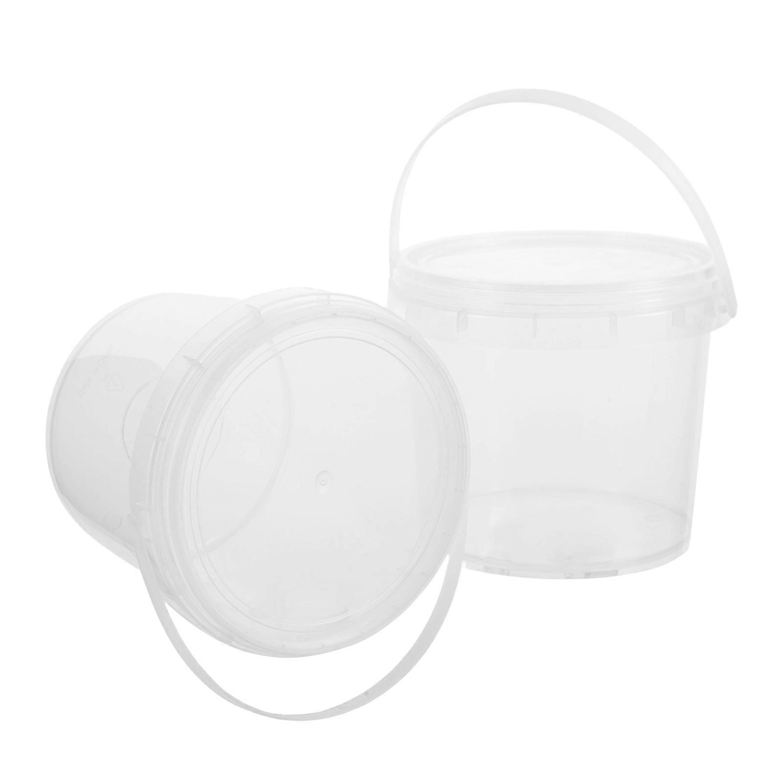 Clear Plastic Storage Bucket with Lid for Home and Outdoor Use Multipurpose PP Material Transparent Color 2 Pack